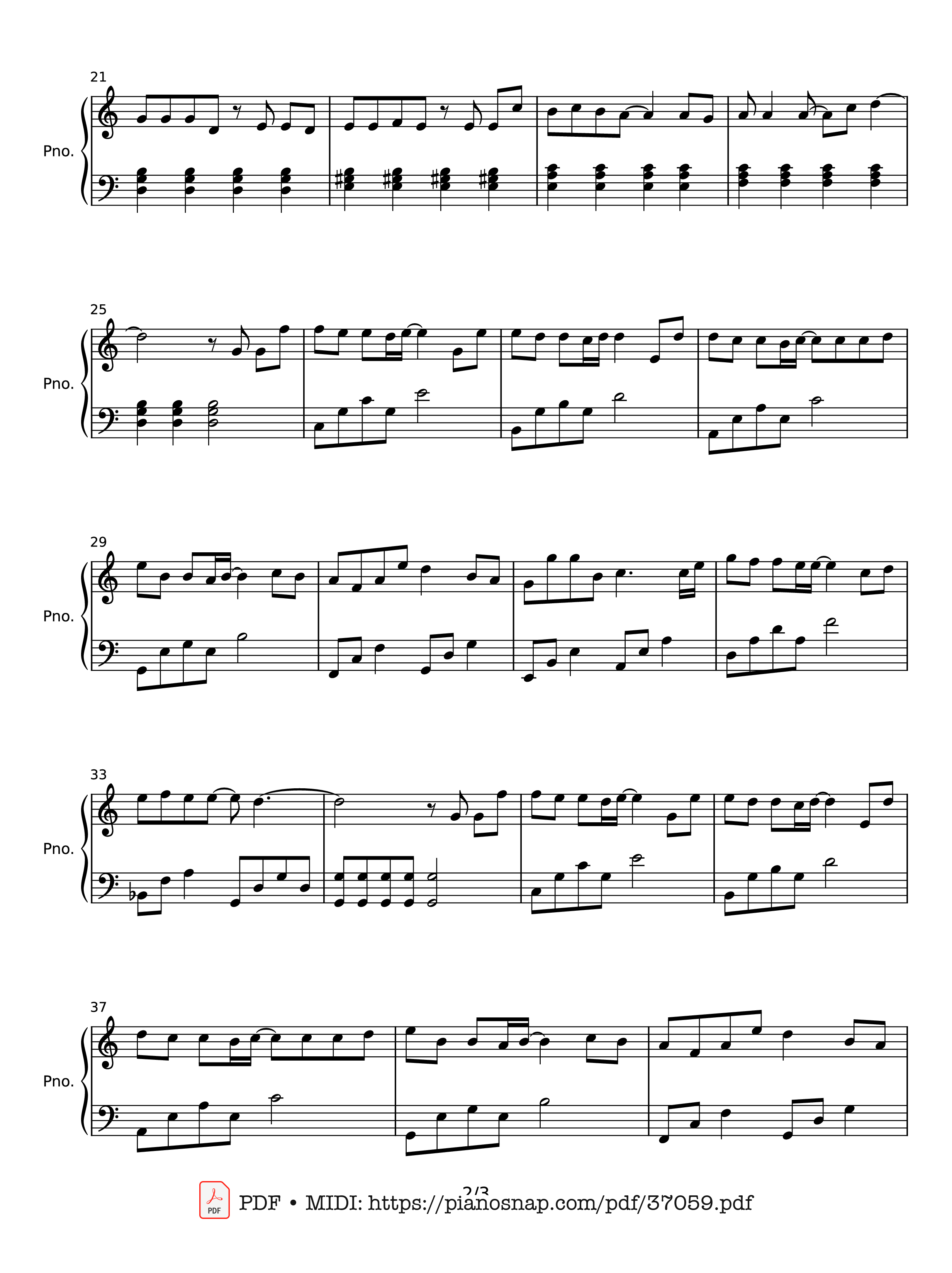 Trang 2 của Sheet nhạc PDF Piano bài hát 五十年以后 - 海来阿木 Piano - 海来阿木