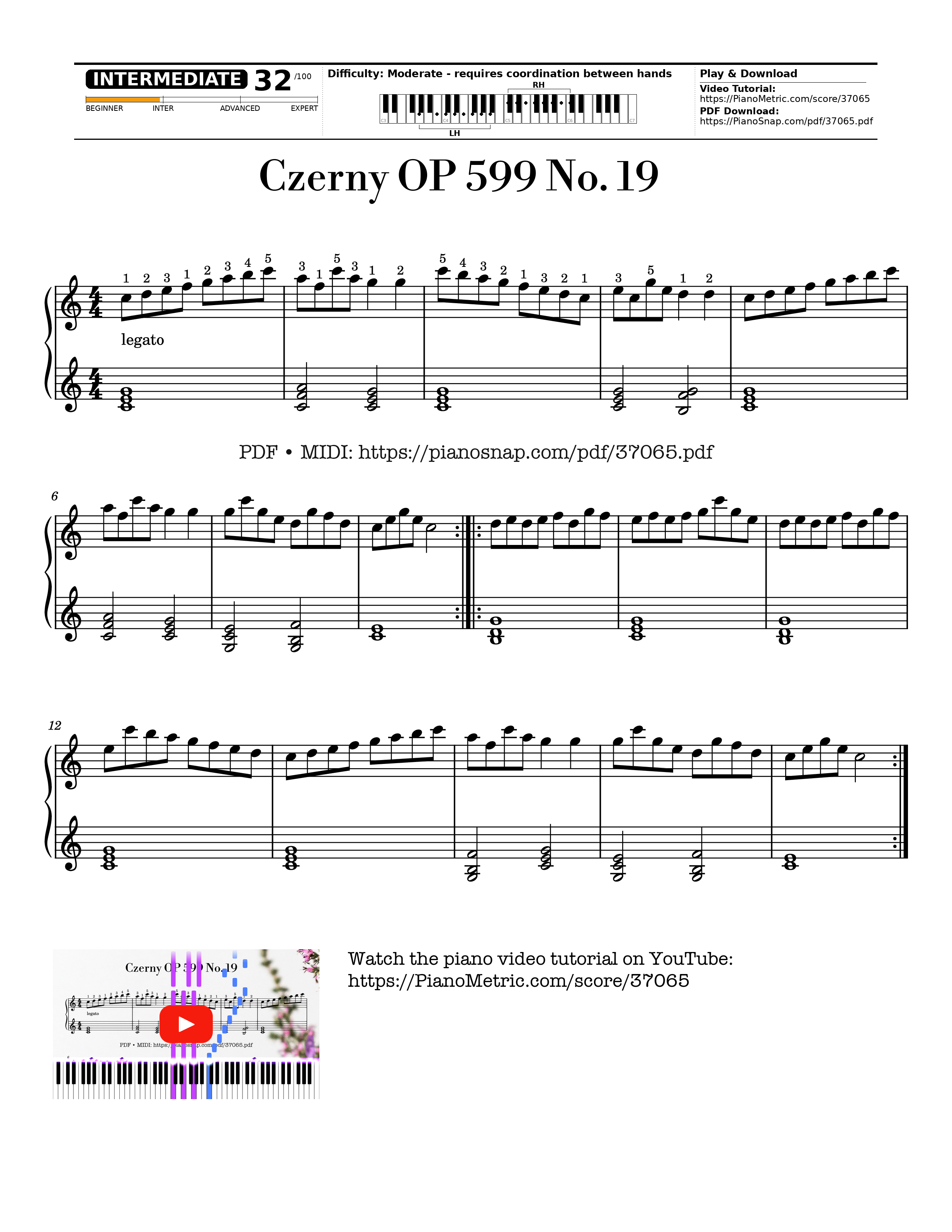 Sheet nhạc Czerny OP 599 No. 19 - Czerny