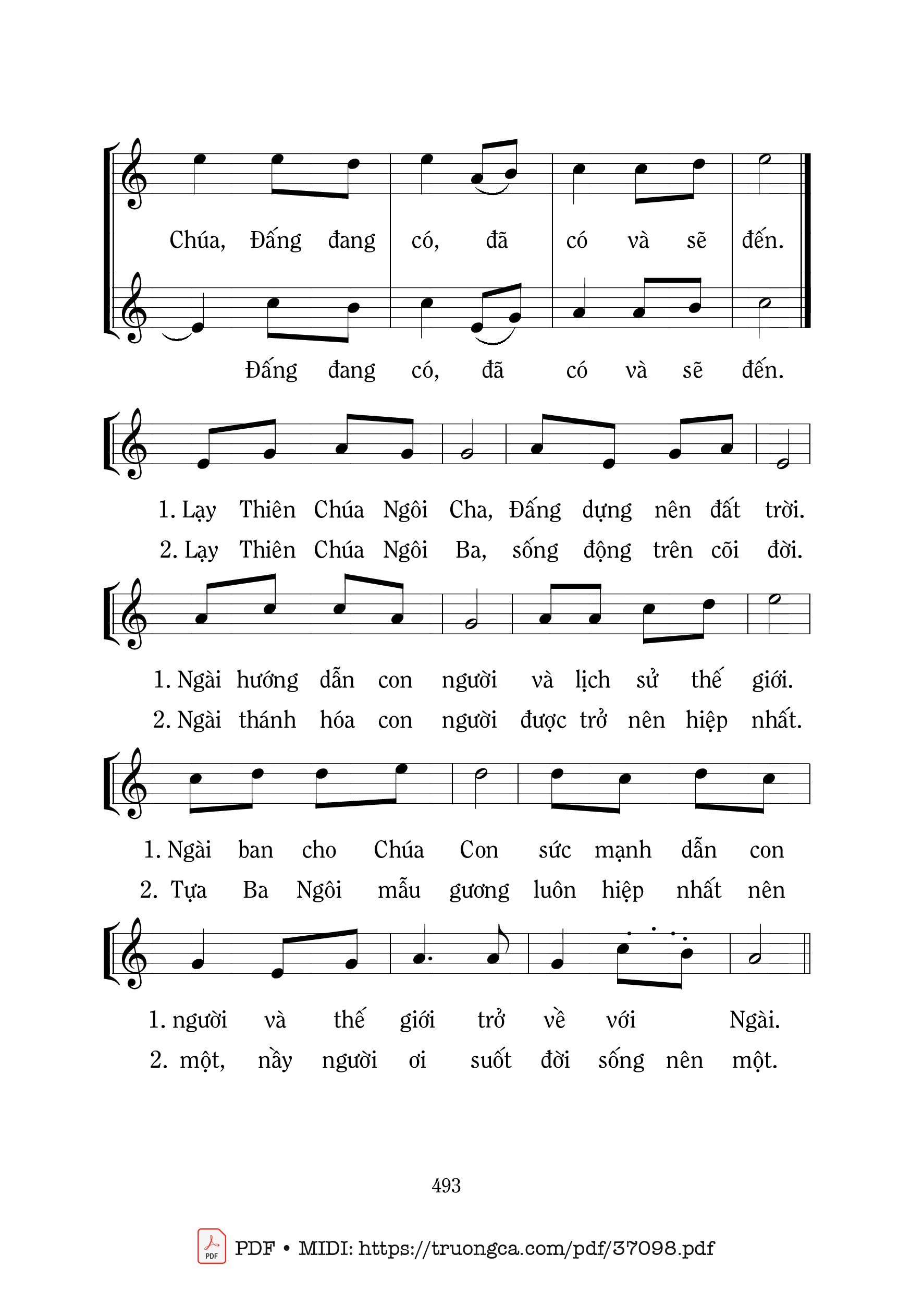 Trang 2 của Sheet nhạc PDF bài hát Thiên Chúa Đã Yêu - Mi Trầm