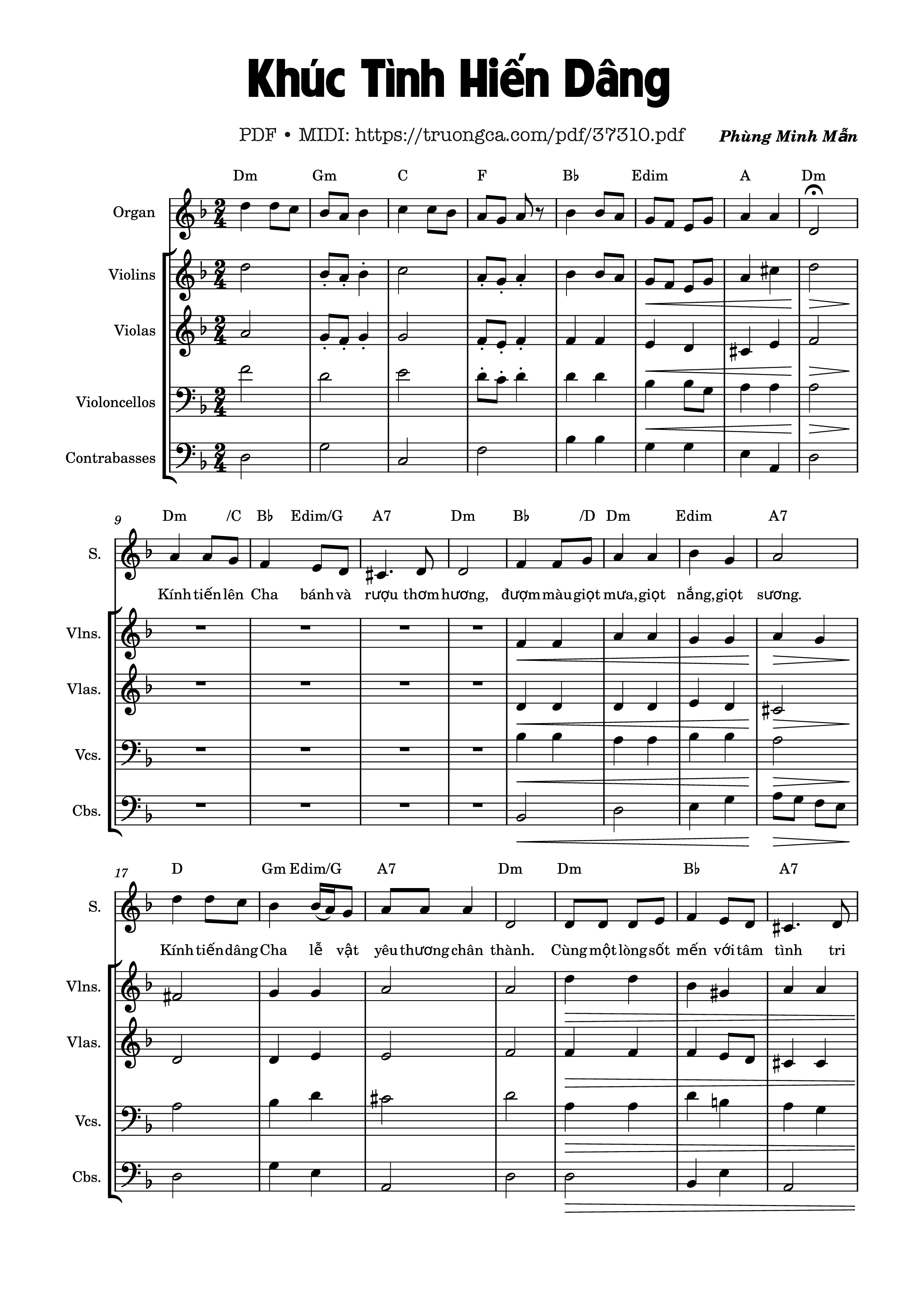 Sheet nhạc Khúc Tình Hiến Dâng - Phùng Minh Mẫn