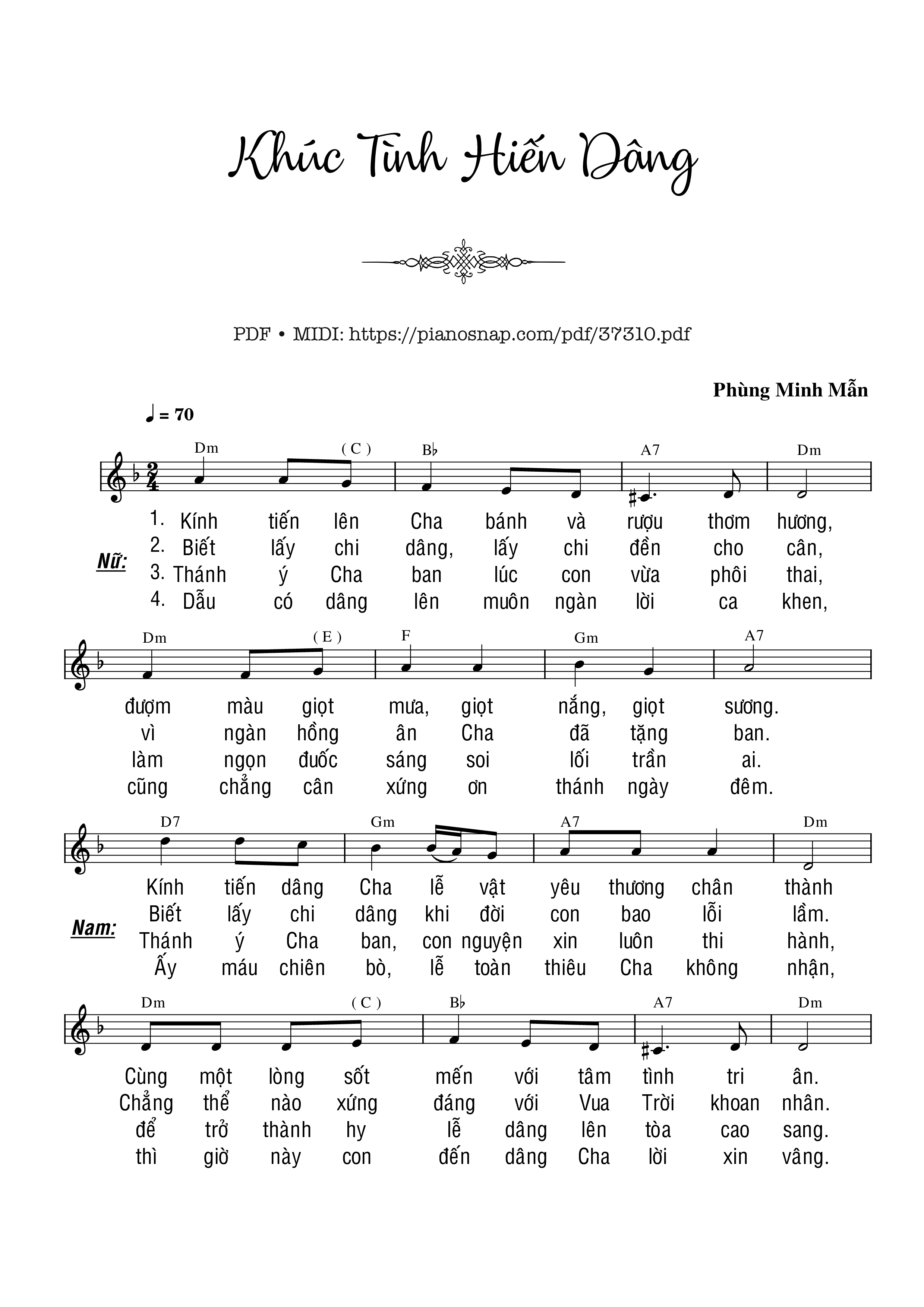 Trang 3 của Sheet nhạc PDF bài hát Khúc Tình Hiến Dâng - Phùng Minh Mẫn