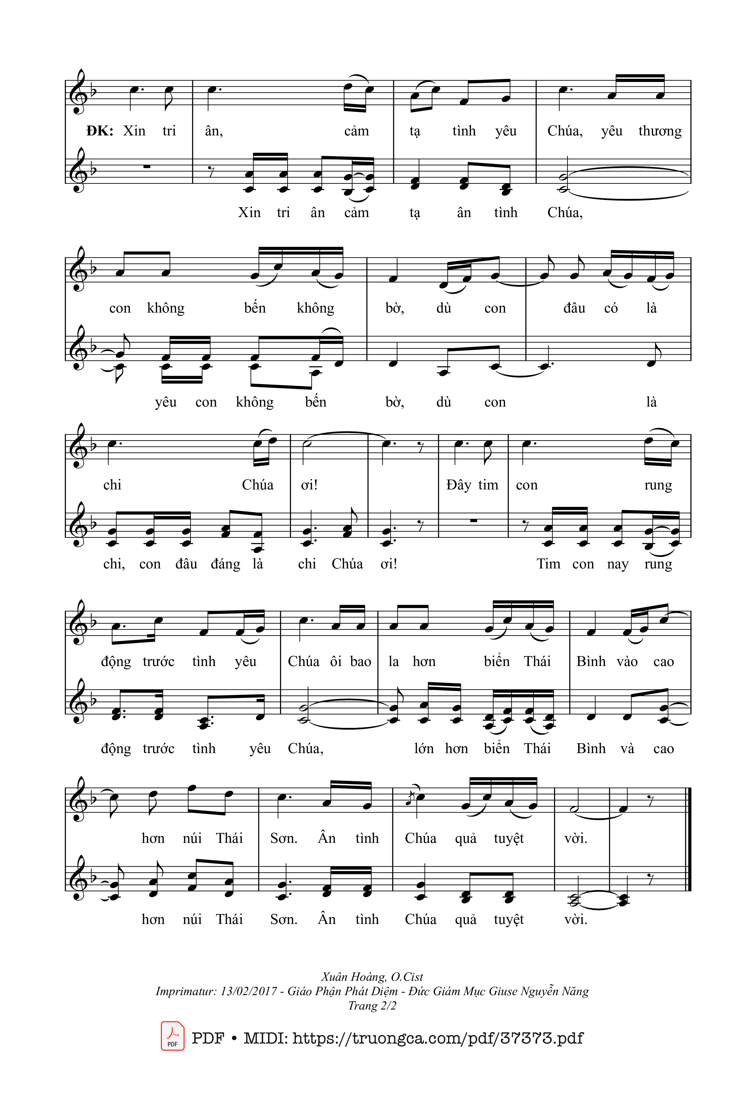 Trang 2 của Sheet nhạc PDF bài hát Tiếng Gọi Tình Yêu - Xuân Hoàng