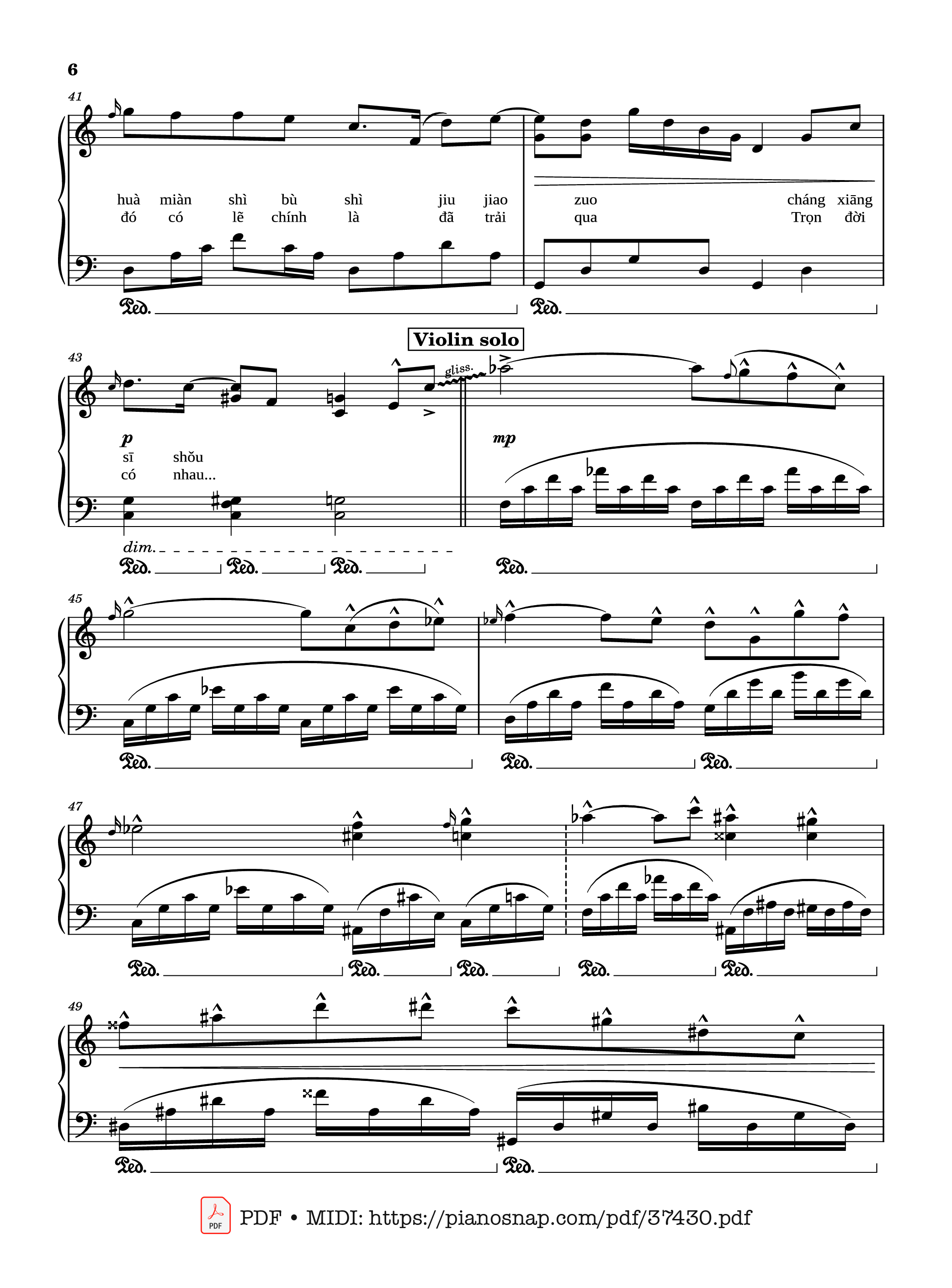 Trang 5 của Sheet nhạc PDF Piano bài hát 50 năm về sau Piano (五十年以后) - Hải Lai A Mộc