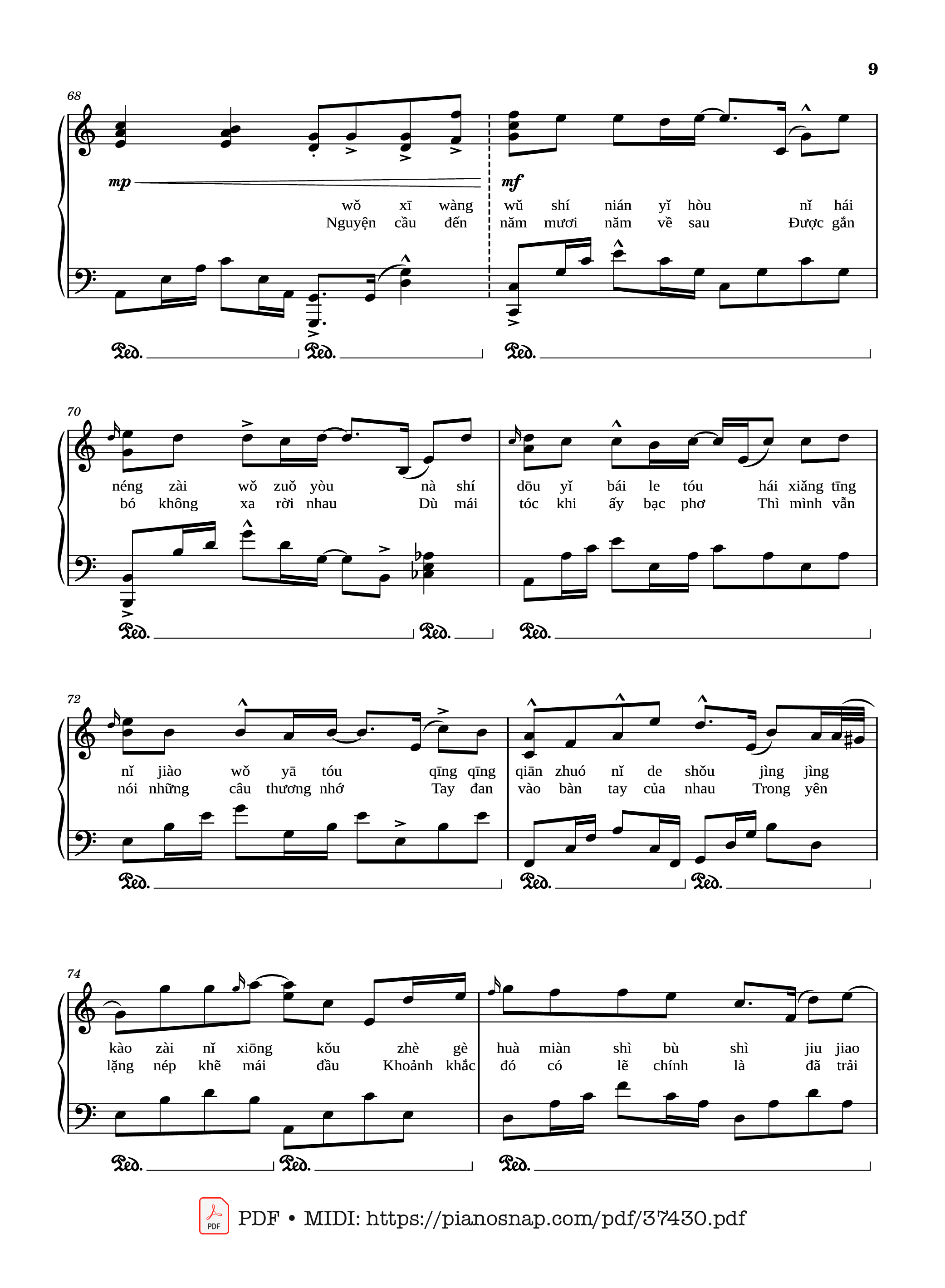 Trang 8 của Sheet nhạc PDF Piano bài hát 50 năm về sau Piano (五十年以后) - Hải Lai A Mộc