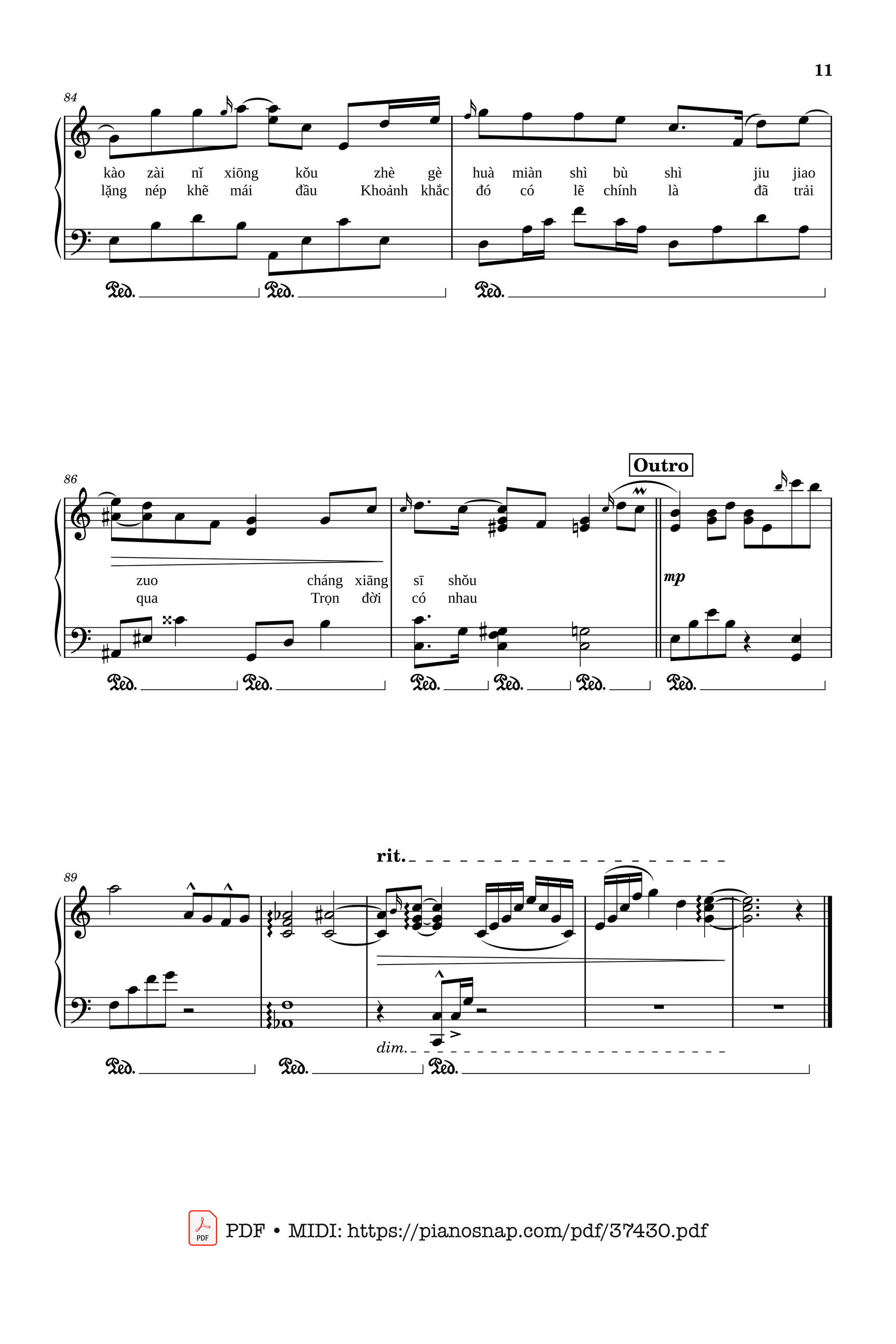 Trang 10 của Sheet nhạc PDF Piano bài hát 50 năm về sau Piano (五十年以后) - Hải Lai A Mộc