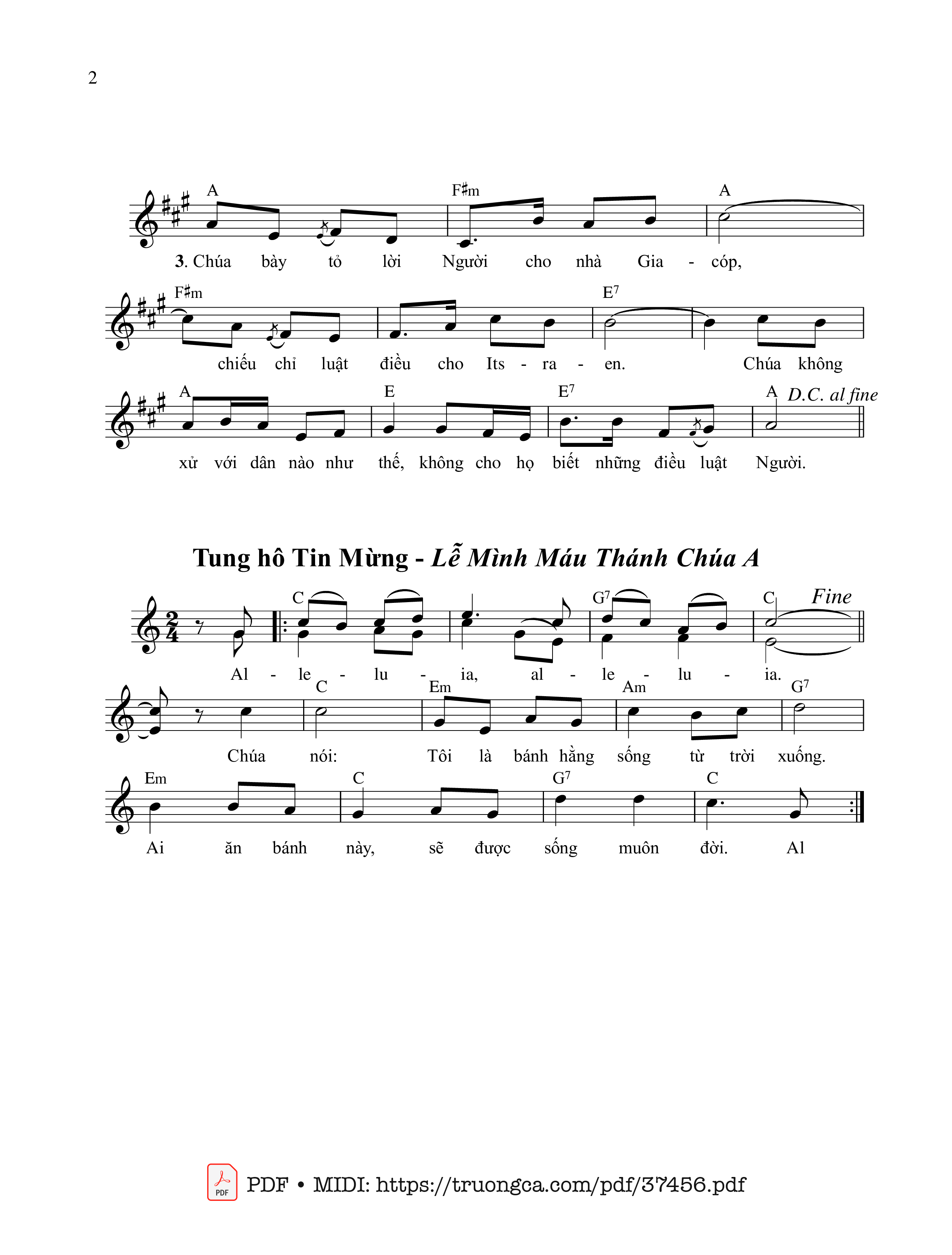 Trang 2 của Sheet nhạc PDF bài hát Thánh Vịnh 147, Tôn Vinh Chúa - Ngọc Cẩn