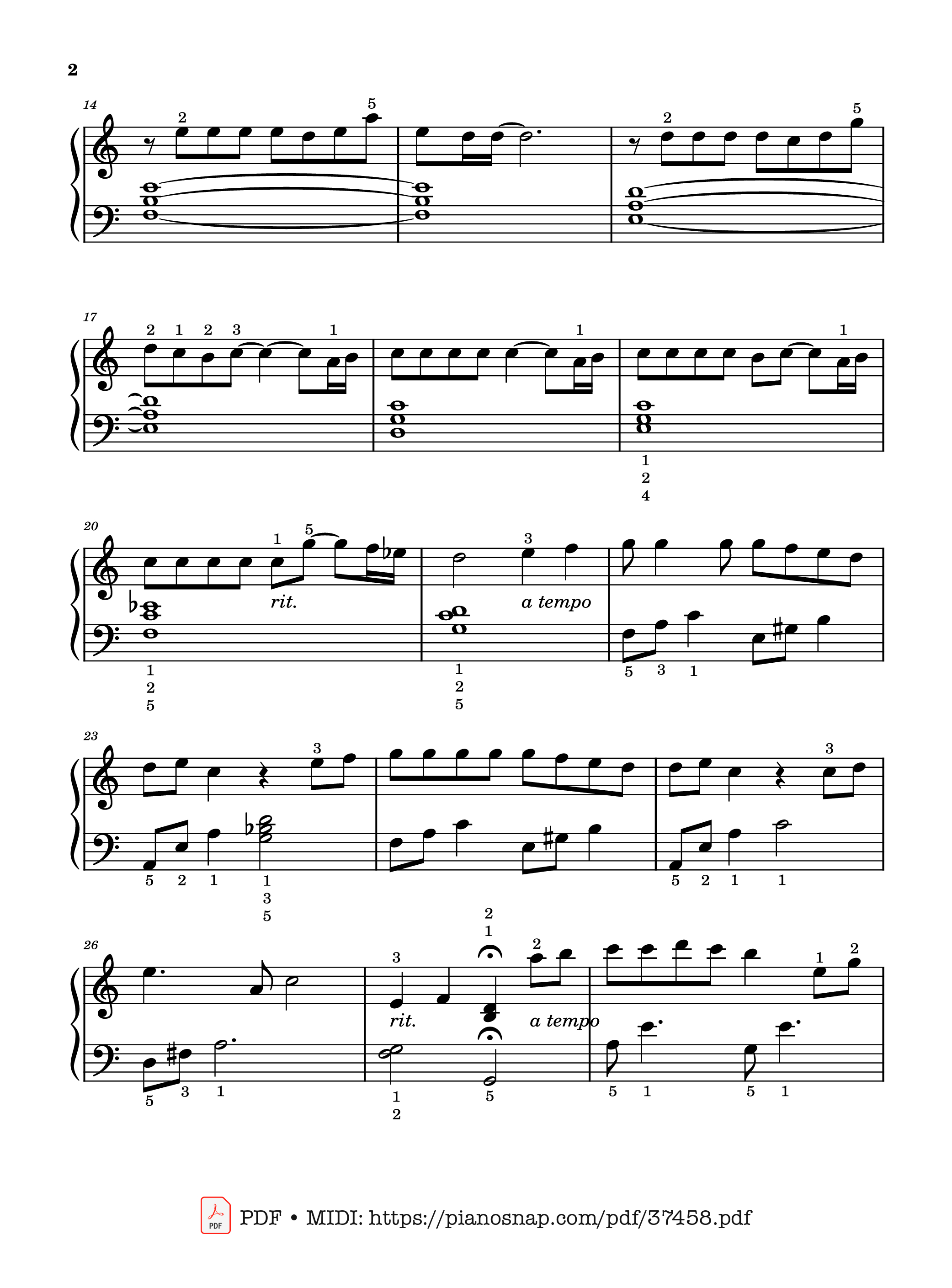 Trang 2 của Sheet nhạc PDF Piano bài hát One Summer