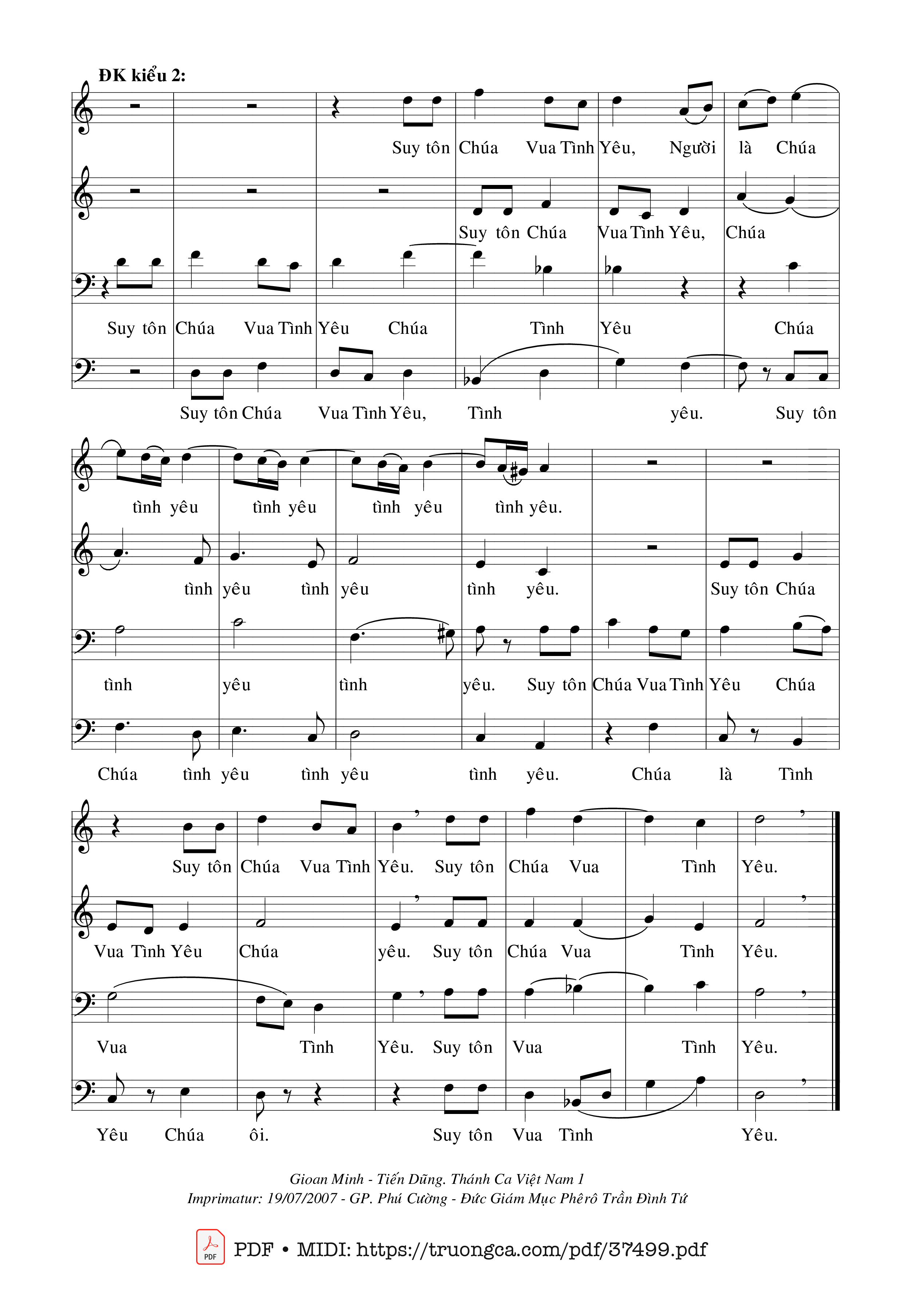Trang 2 của Sheet nhạc PDF bài hát Bài Ca Suy Tôn - Gioan Minh &Amp; Tiến Dũng