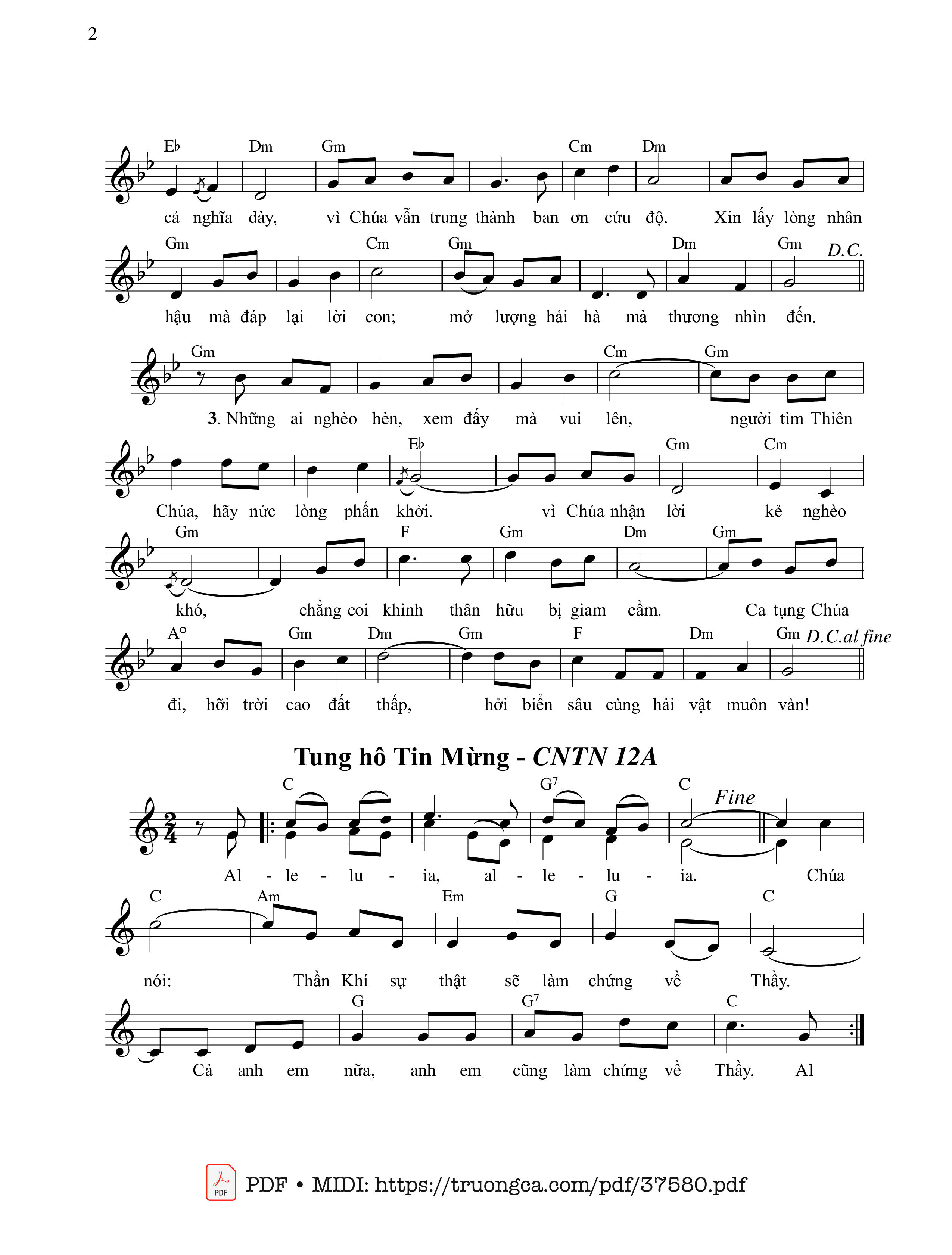 Lạy Chúa xin đáp lại vì ơn cả nghĩa dày, Trang 2