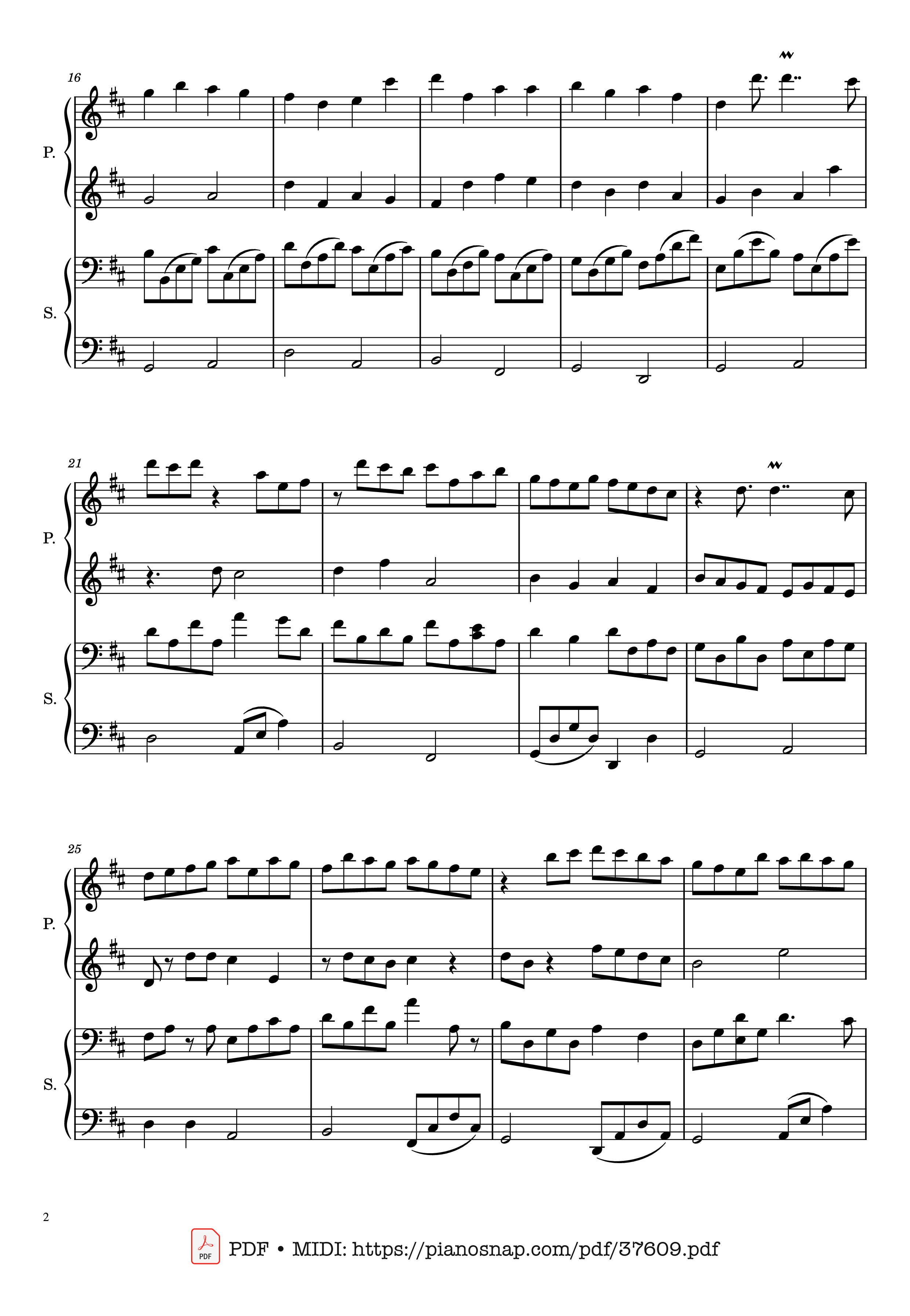 Trang 2 của Sheet nhạc PDF Piano bài hát Canon in D, Piano Duet, 4 Hands - Johann Pachelbel