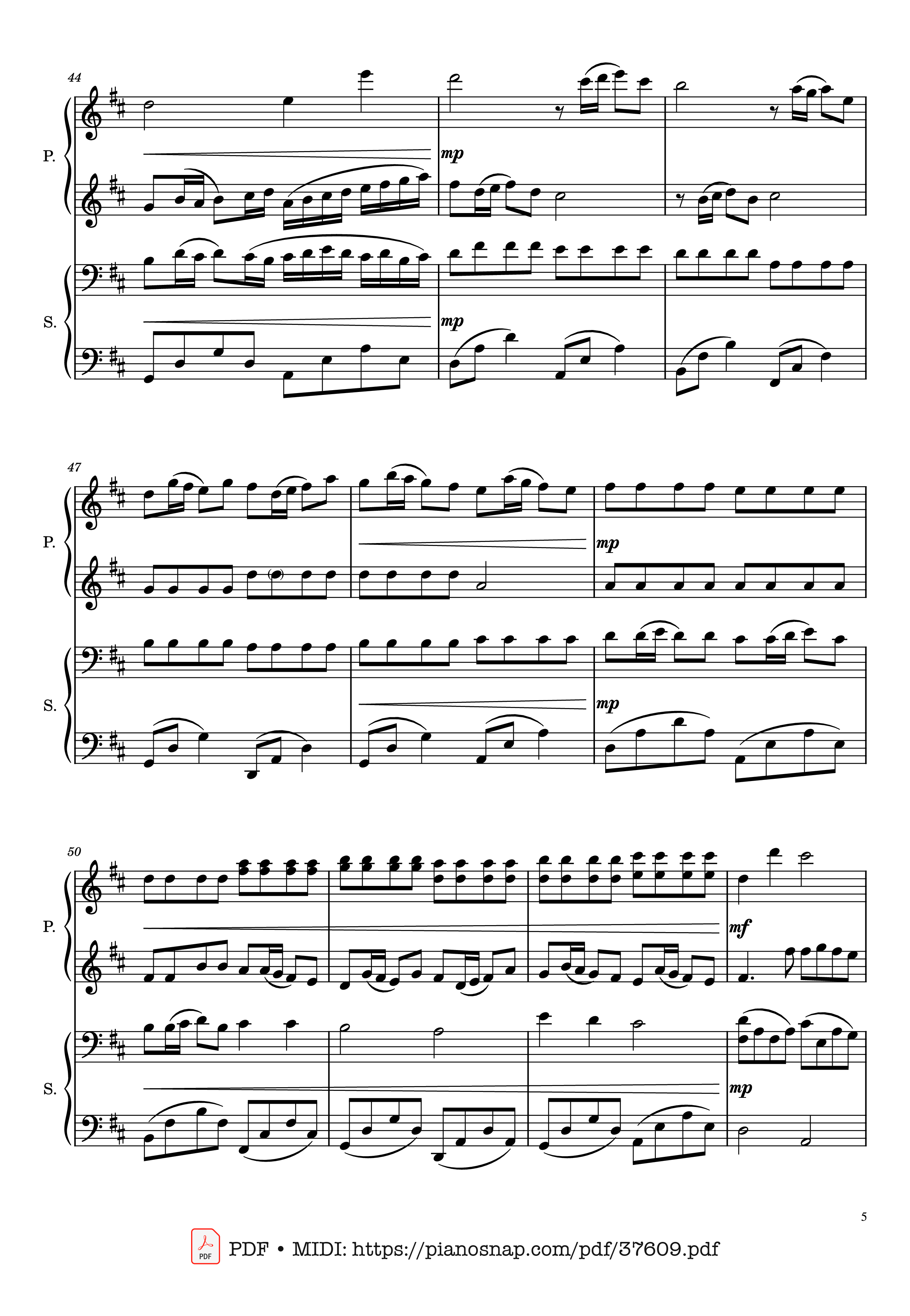 Trang 5 của Sheet nhạc PDF Piano bài hát Canon in D, Piano Duet, 4 Hands - Johann Pachelbel