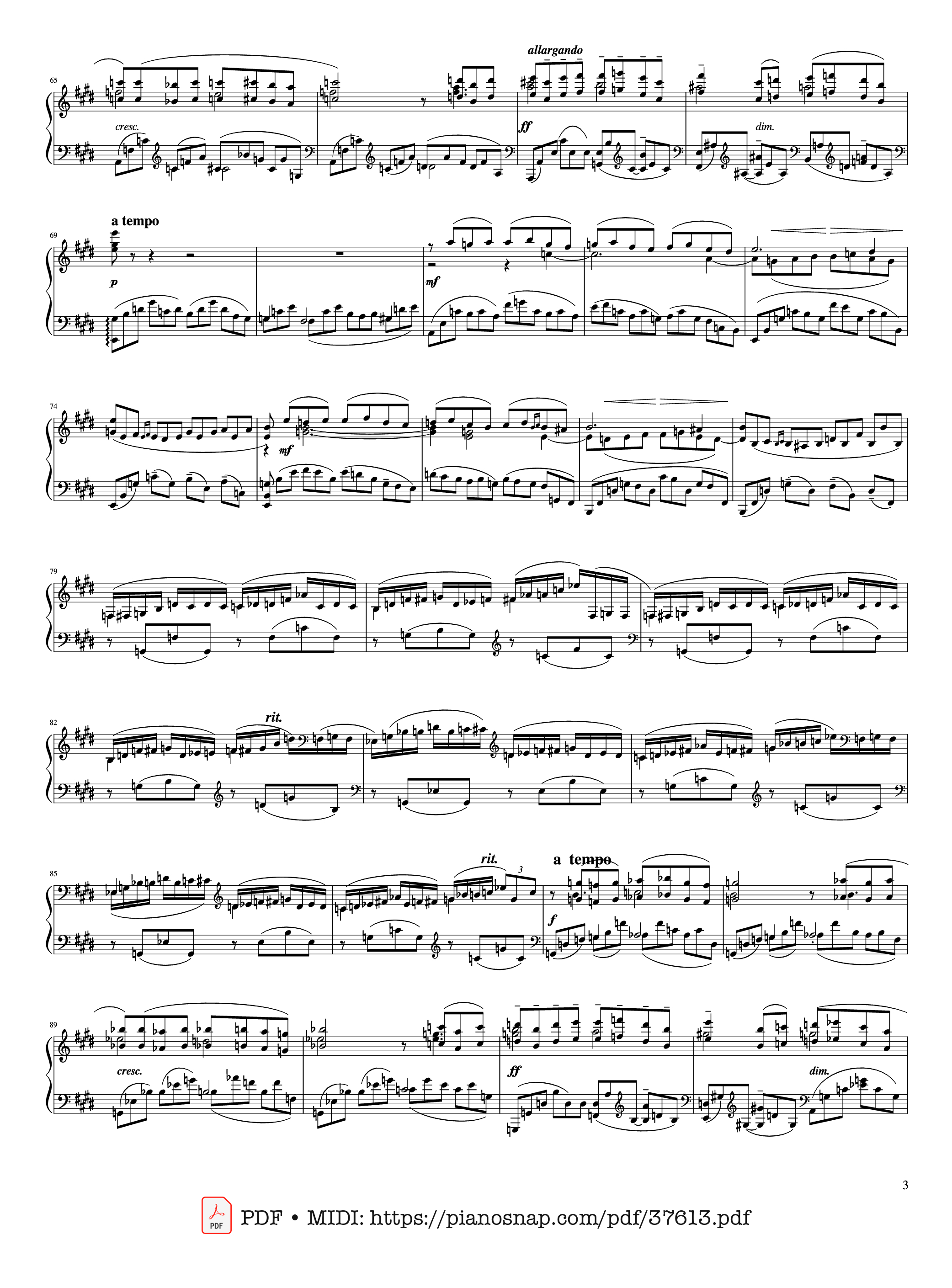 Trang 3 của Sheet nhạc PDF Piano bài hát Piano Concerto No. 2 (Op. 18) - 2nd Movement - Sergei Rachmaninoff