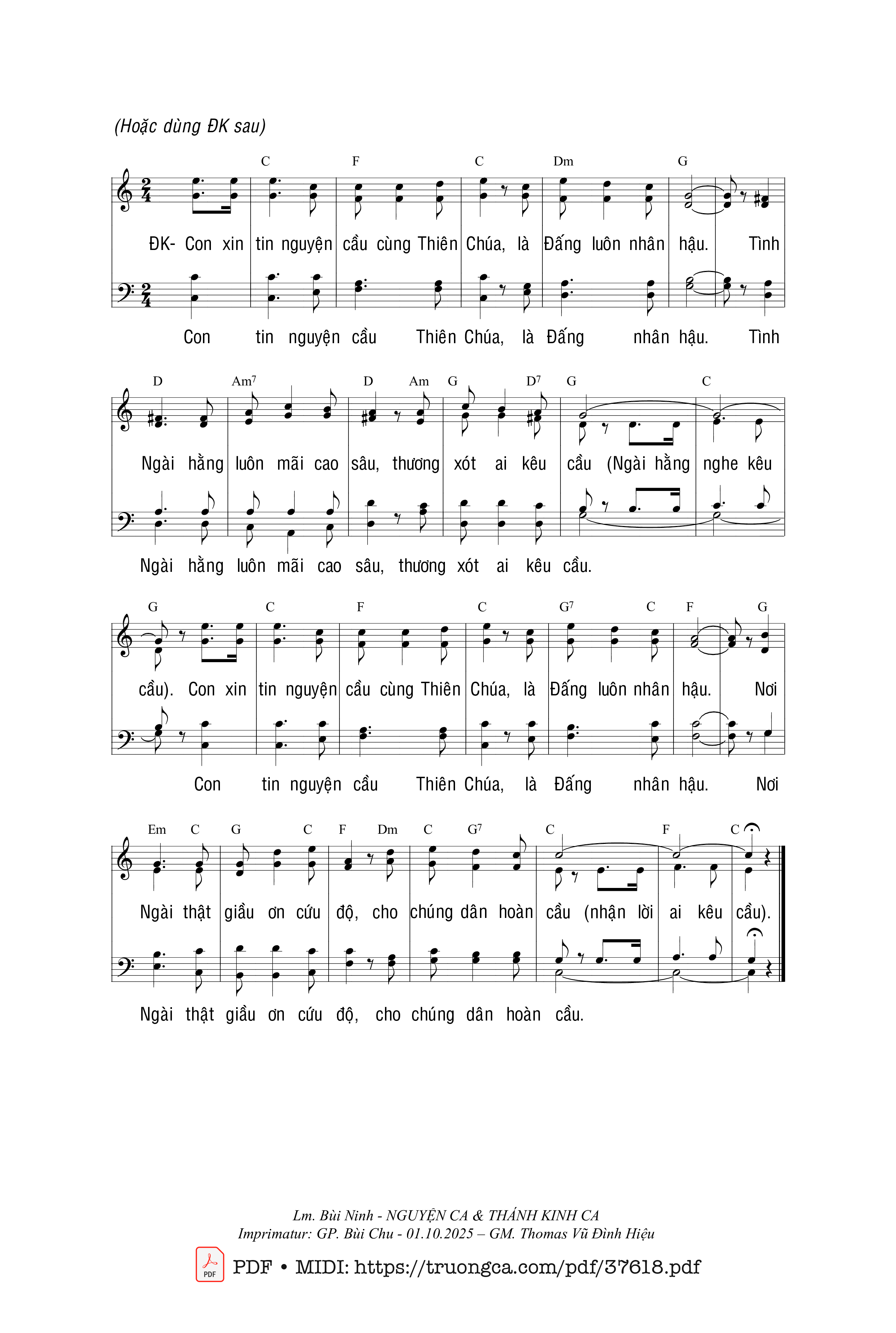 Trang 2 của Sheet nhạc PDF bài hát Con Xin Tin - Bùi Ninh