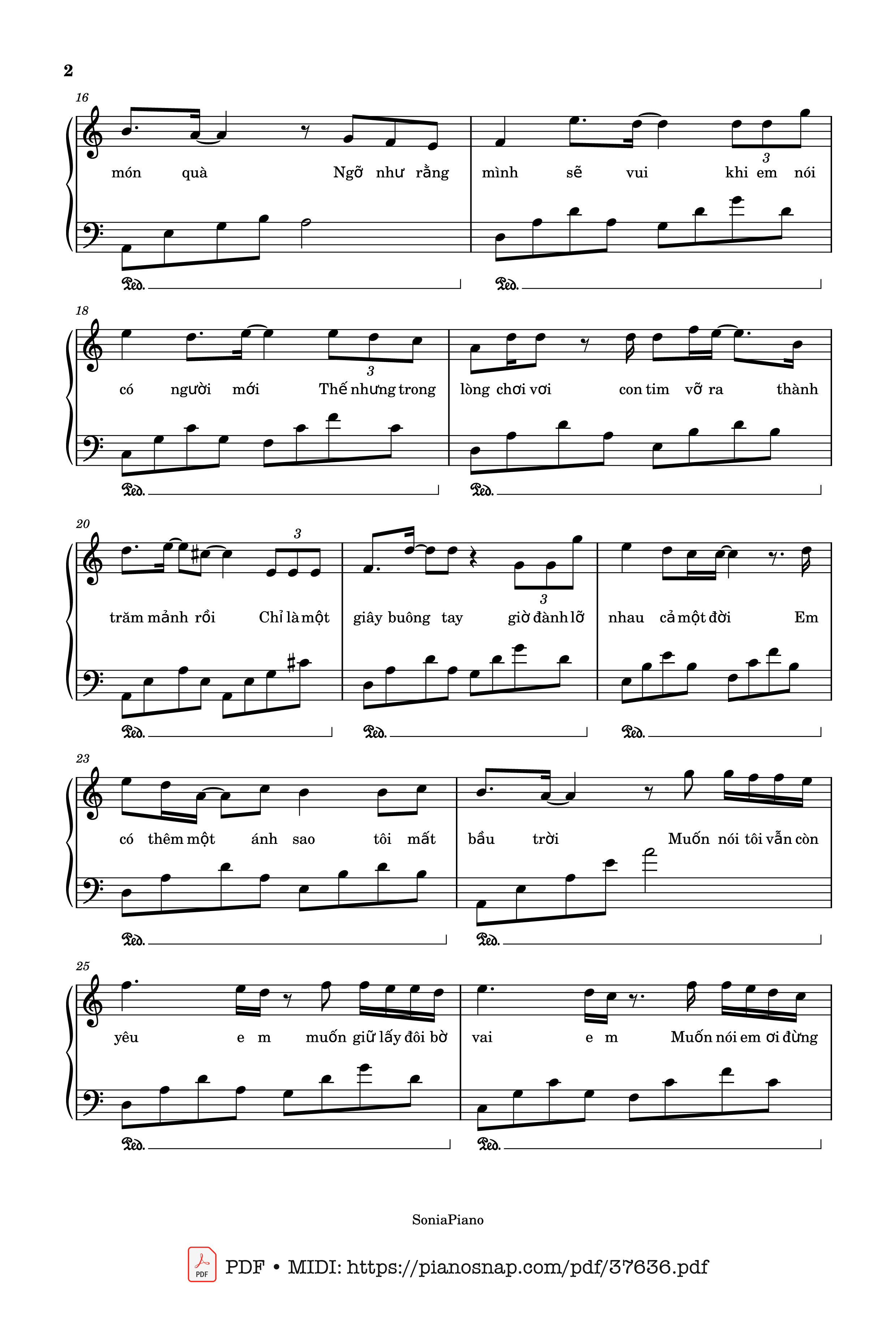 Trang 2 của Sheet nhạc PDF bài hát Ánh sao và bầu trời Piano - T.R.I x Cá