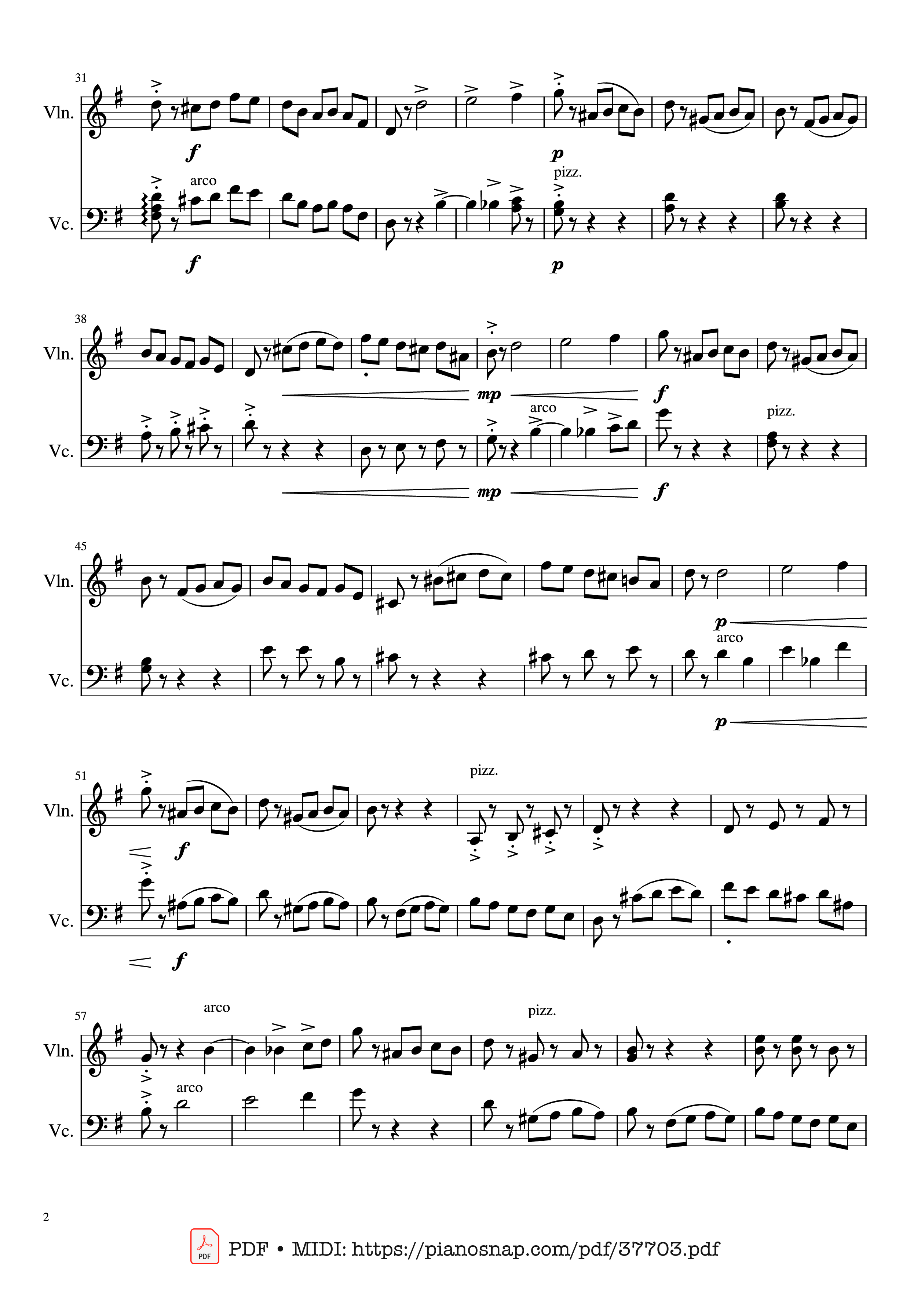 Trang 2 của Sheet nhạc PDF Piano bài hát Sleeping Beauty Waltz - Pyotr Ilyich Tchaikovsky