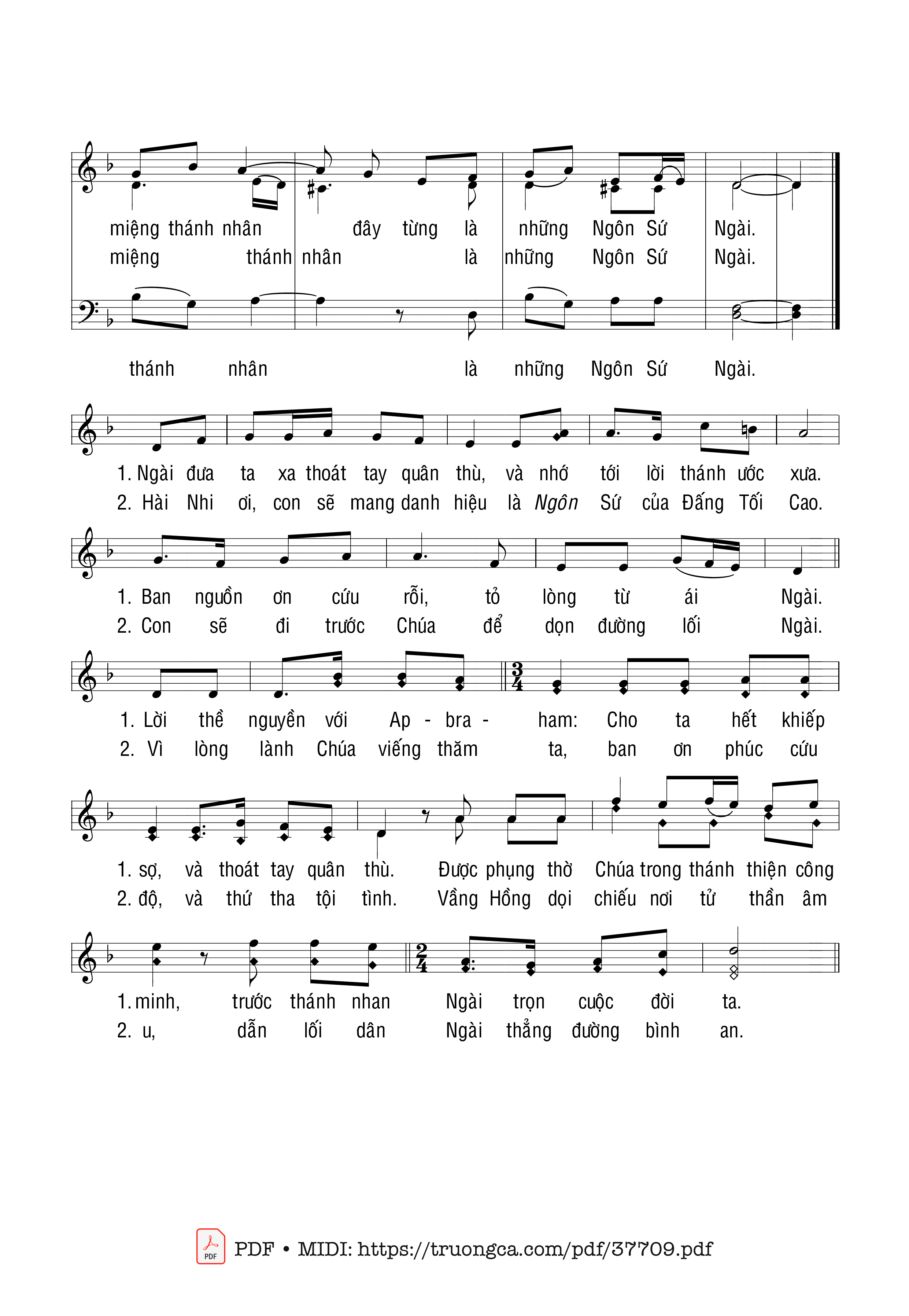 Trang 2 của Sheet nhạc PDF bài hát Chúc Tụng Chúa I - Kim Long