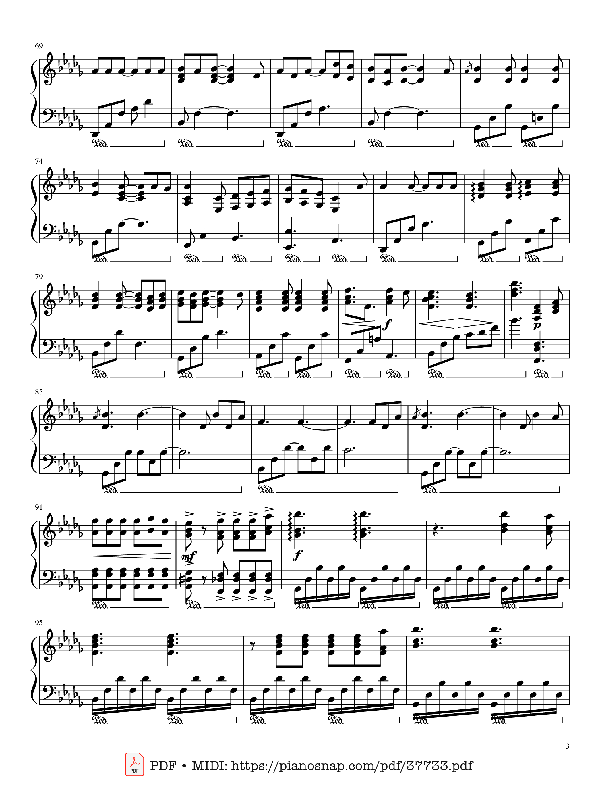 Trang 3 của Sheet nhạc PDF Piano bài hát Hallelujah Piano - Leonard Cohen