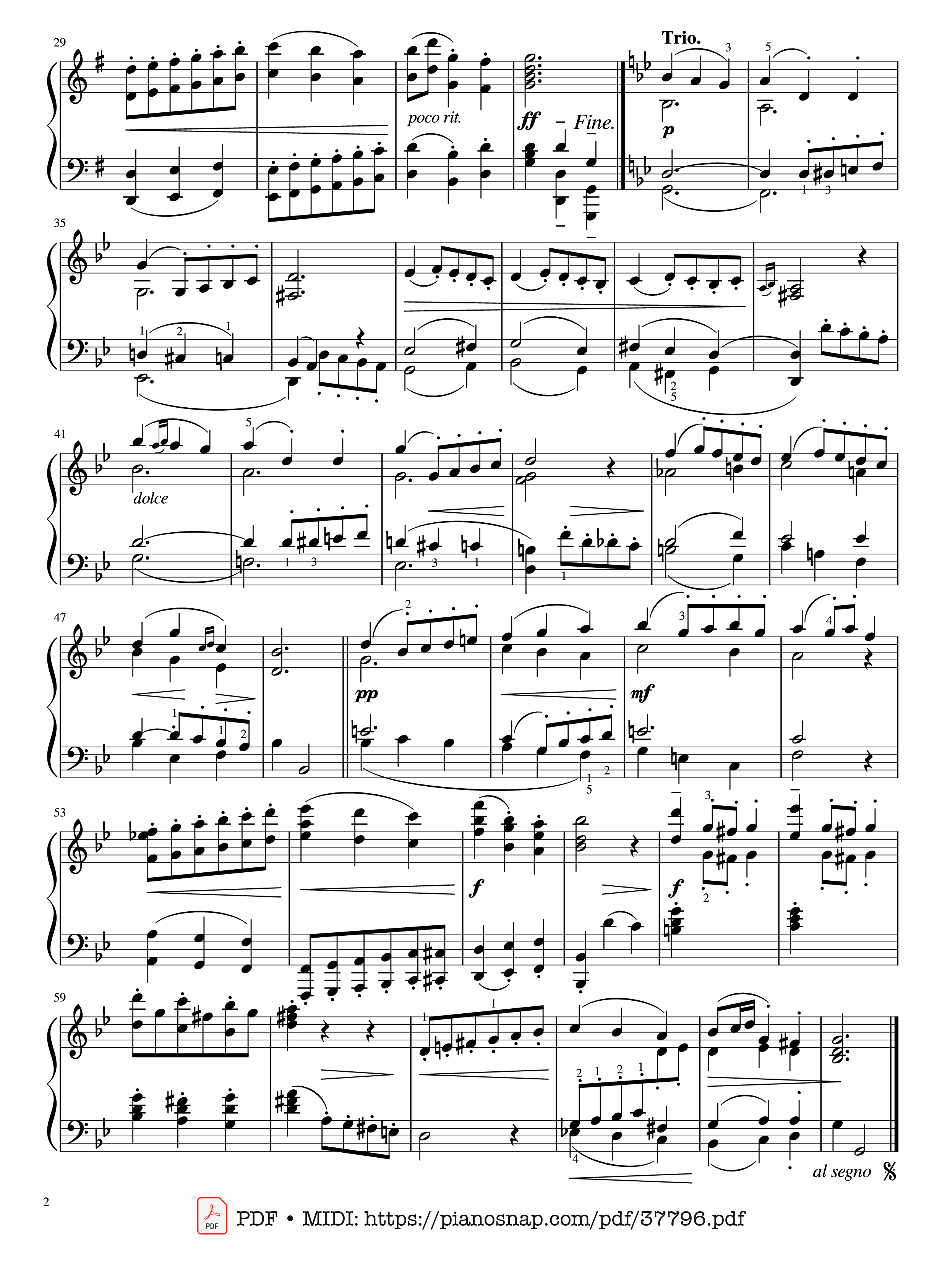 Trang 2 của Sheet nhạc PDF bài hát Minuets in G Major and G Minor Piano - Johann Sebastian Bach