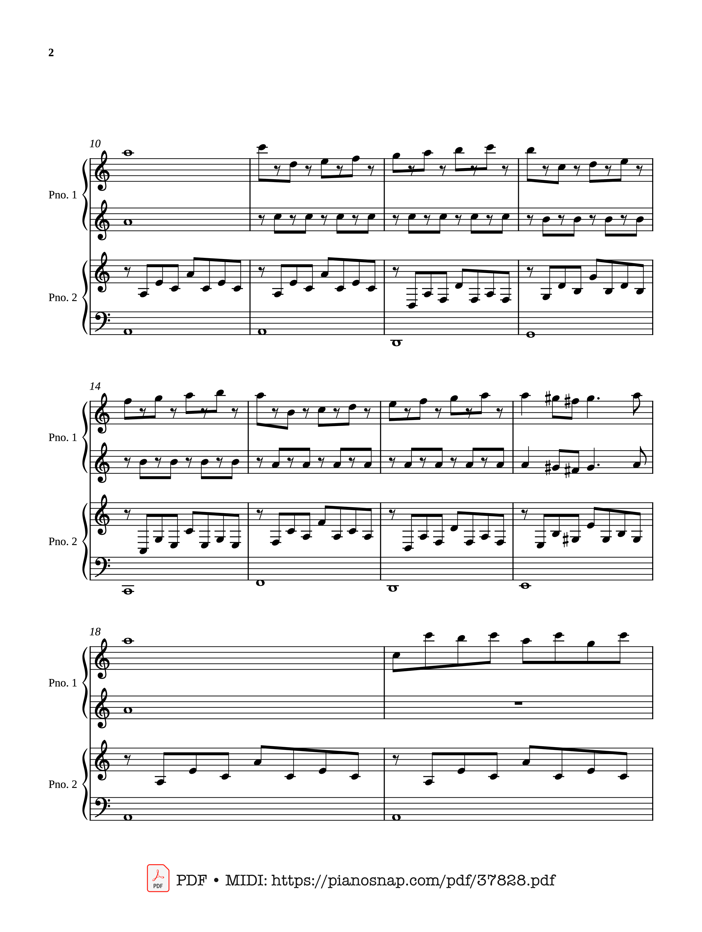 Trang 2 của Sheet nhạc PDF Piano bài hát Passacaglia - Four hands - Johan Halvorsen