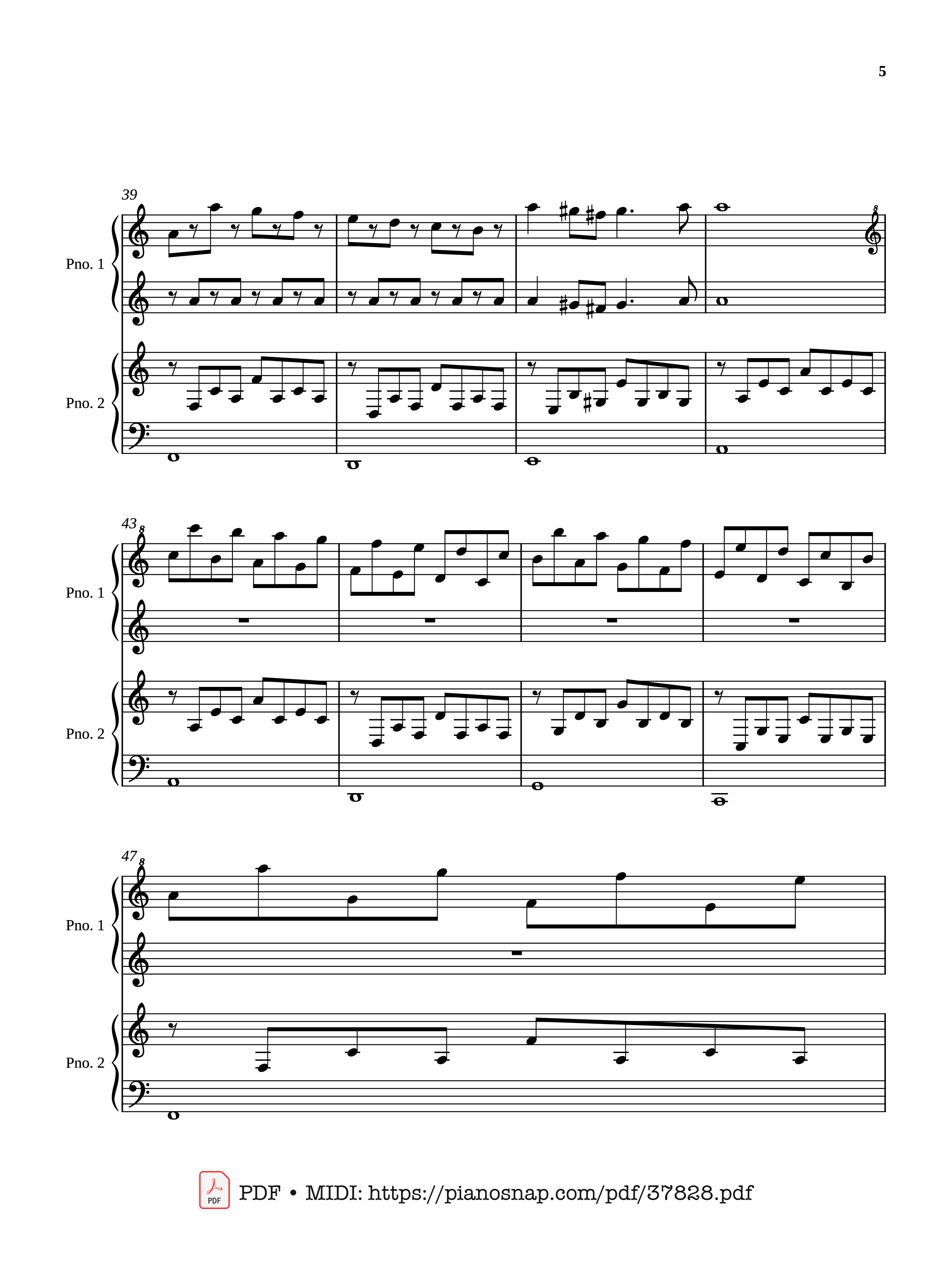Trang 5 của Sheet nhạc PDF Piano bài hát Passacaglia - Four hands - Johan Halvorsen