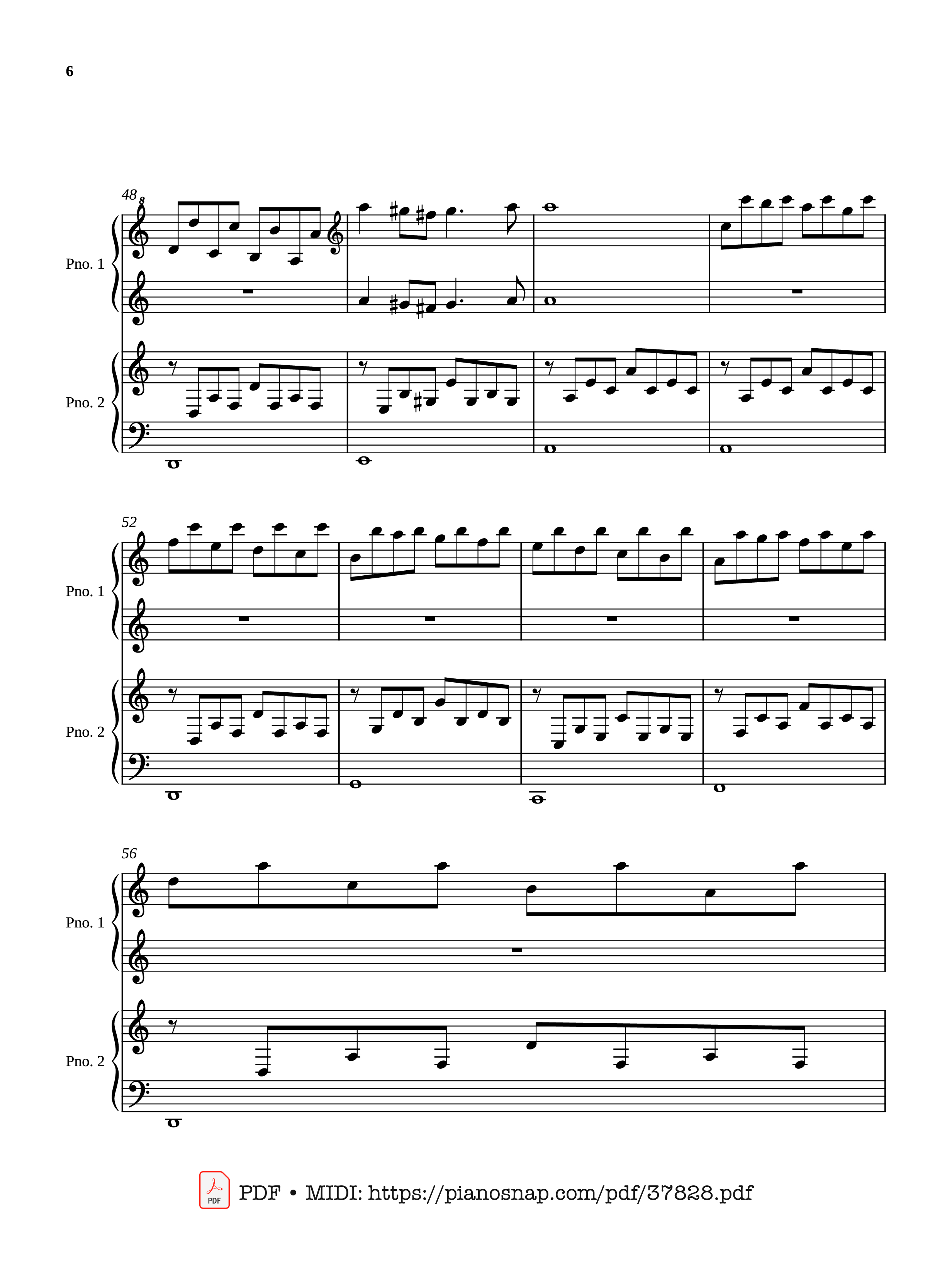 Trang 6 của Sheet nhạc PDF Piano bài hát Passacaglia - Four hands - Johan Halvorsen