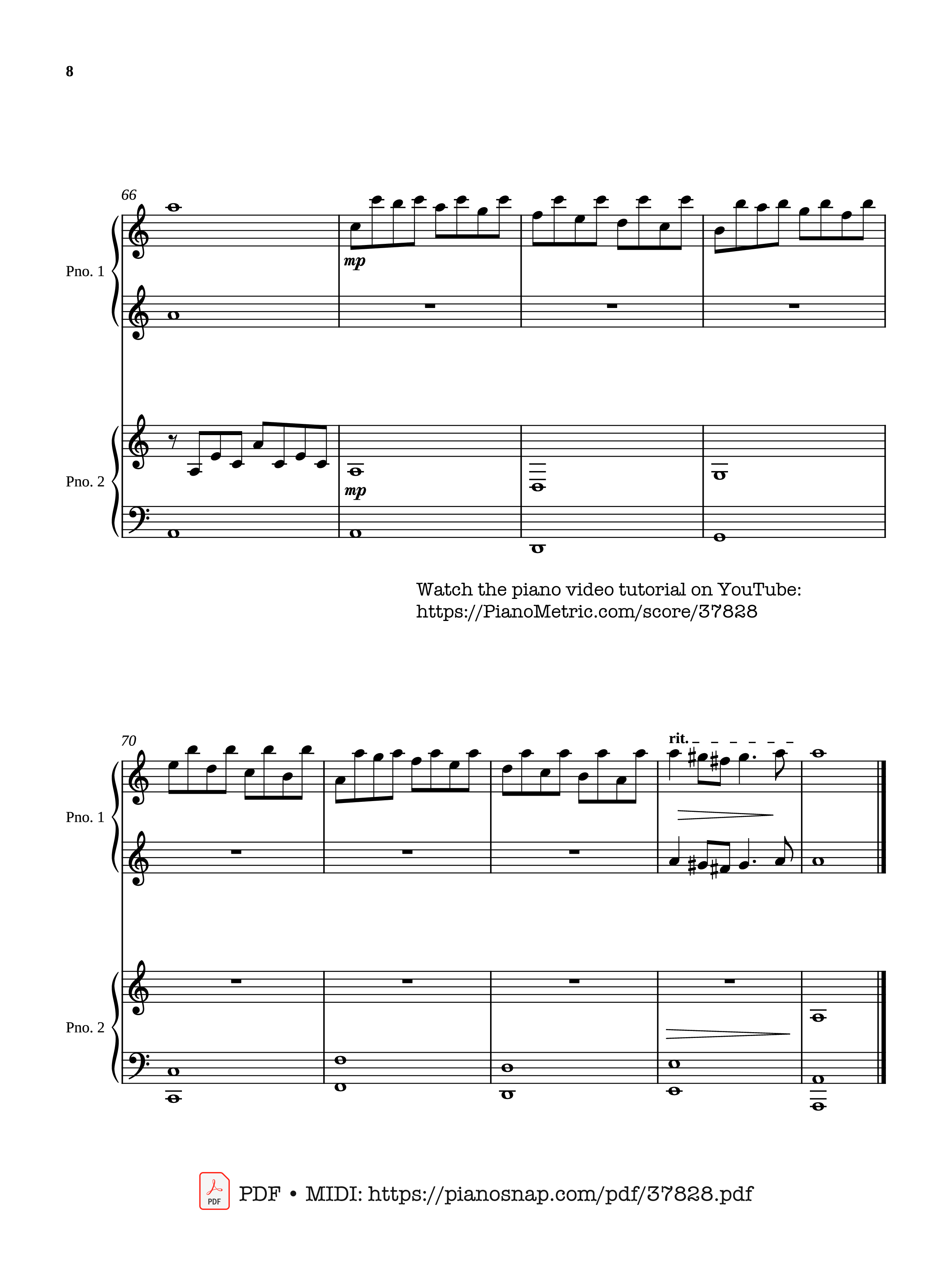 Trang 8 của Sheet nhạc PDF Piano bài hát Passacaglia - Four hands - Johan Halvorsen
