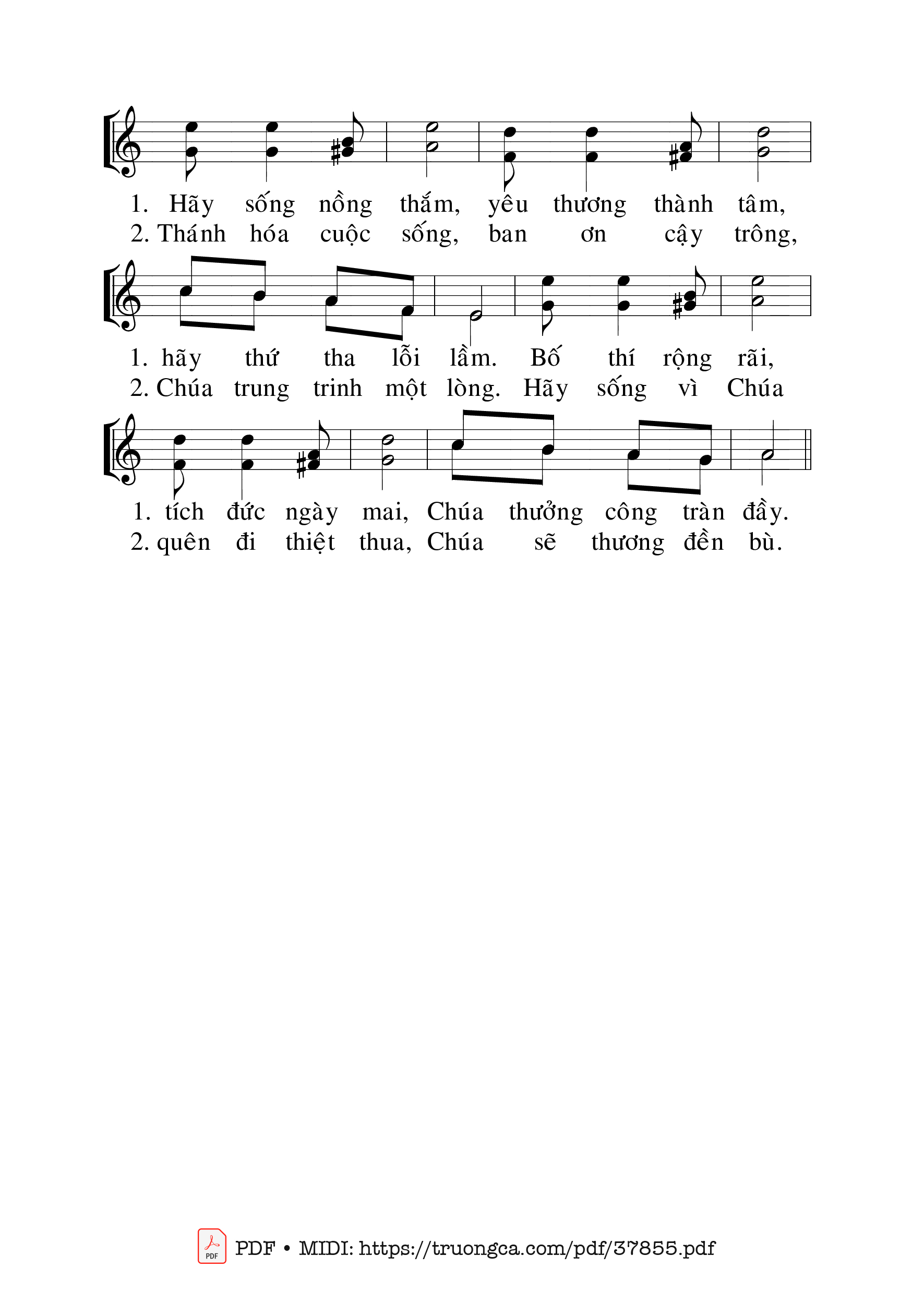 Trang 2 của Sheet nhạc PDF bài hát Chúa Là Tình Yêu 2 - Mi Trầm