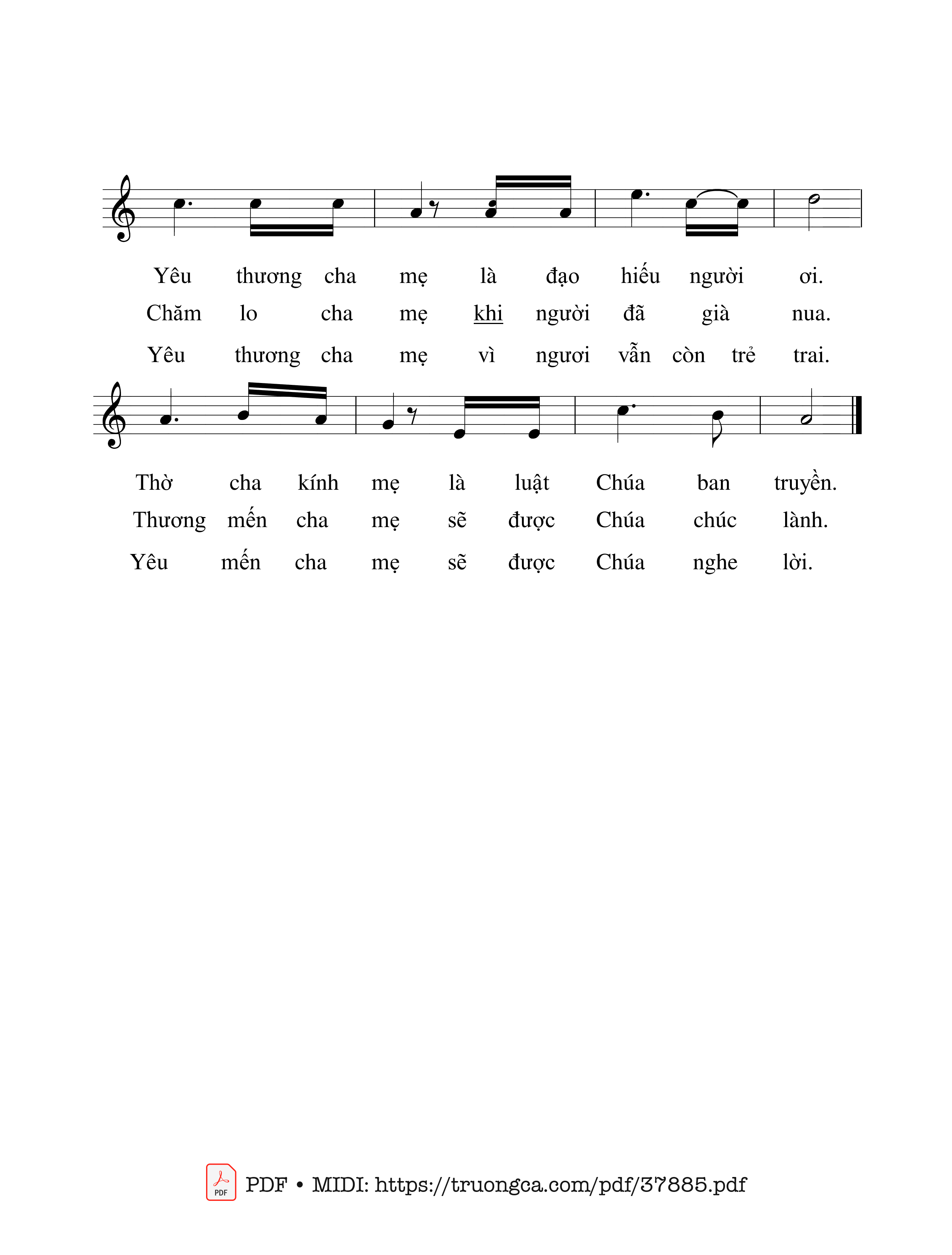 Trang 2 của Sheet nhạc PDF bài hát Thảo Hiếu Mẹ Cha - Châu Linh