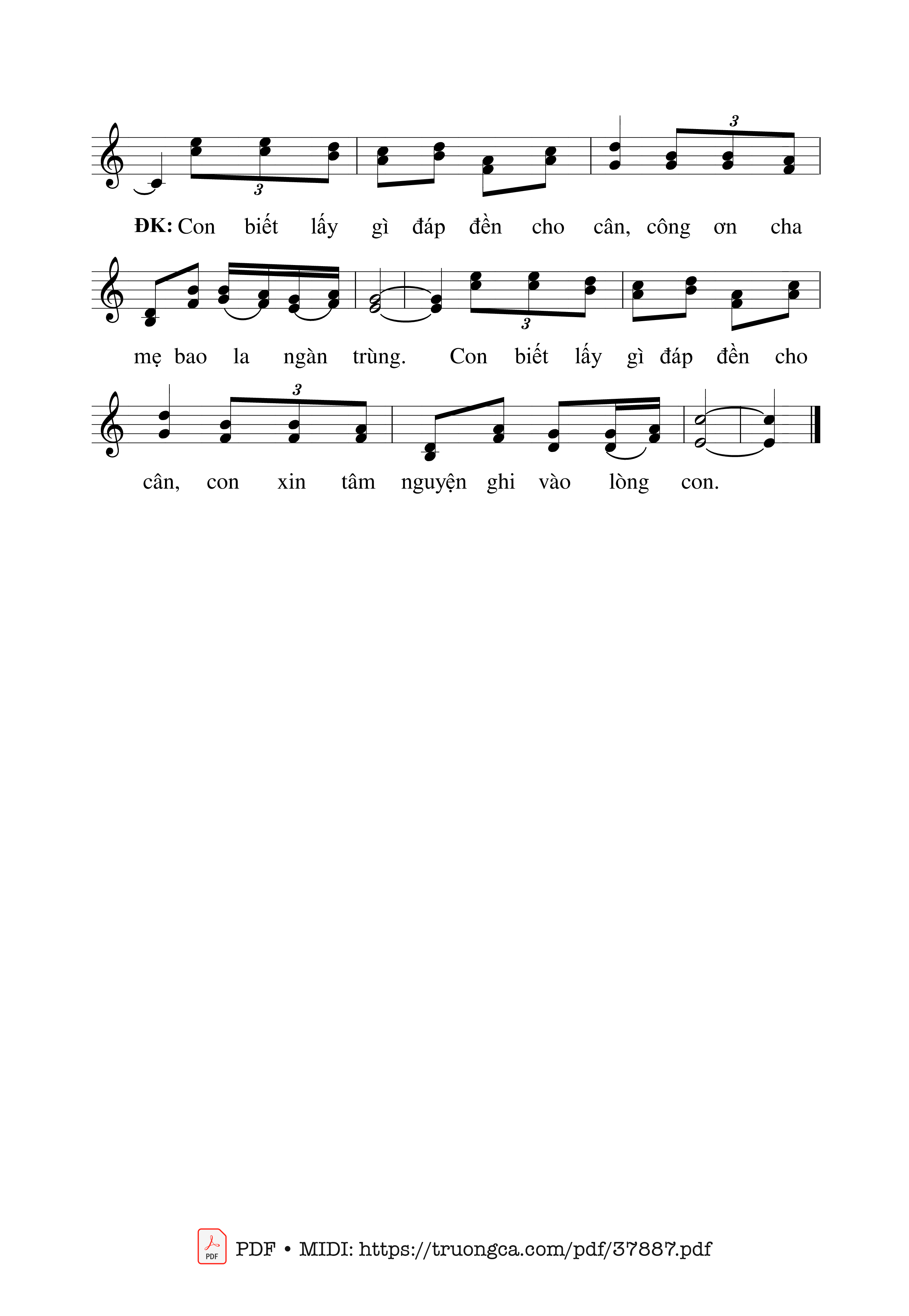 Trang 2 của Sheet nhạc PDF bài hát Con Nợ Mẹ Cha - Châu Linh