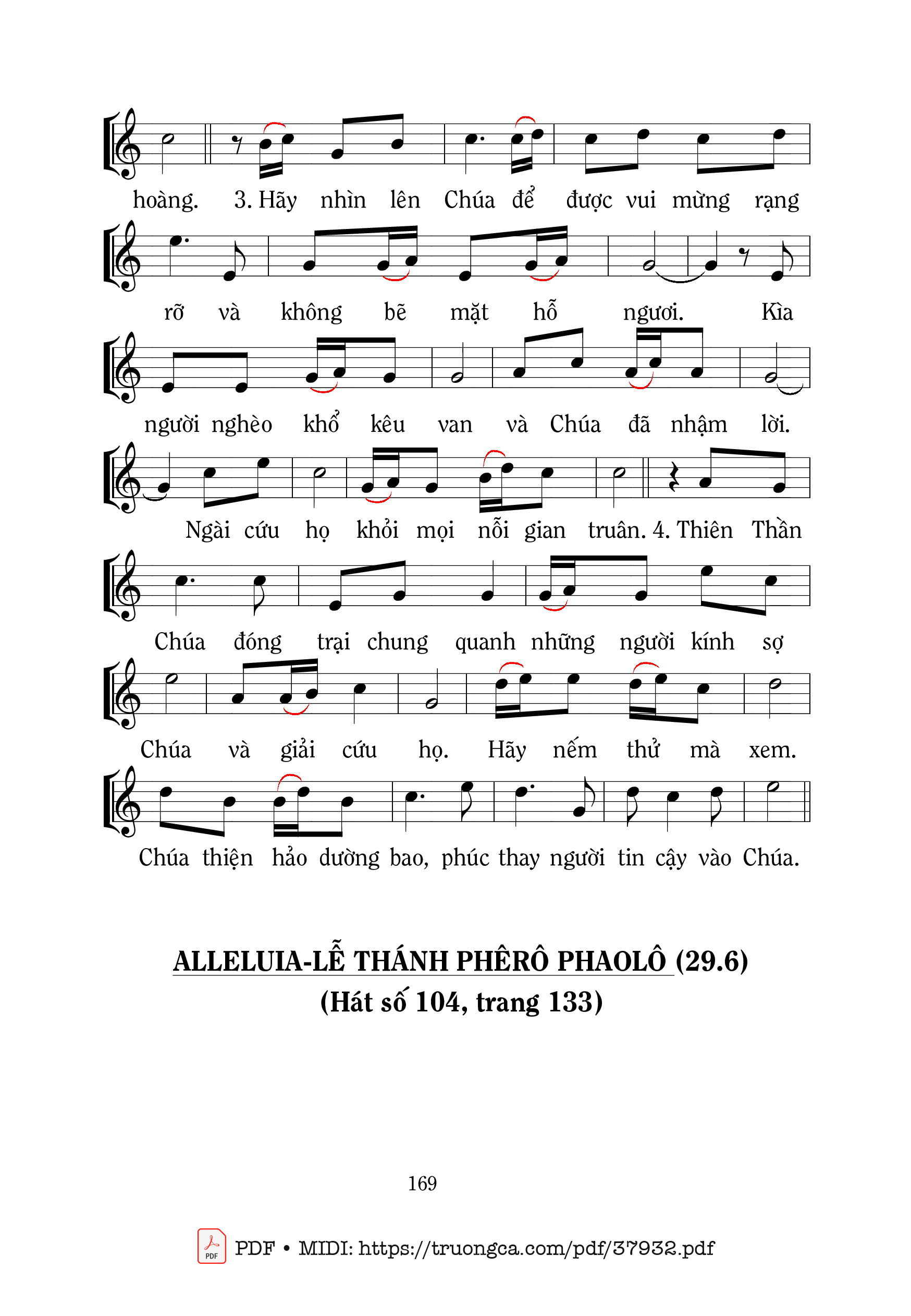 Trang 2 của Sheet nhạc PDF bài hát Thánh Vịnh 33, Chúa Giải Cứu Con - Mi Trầm