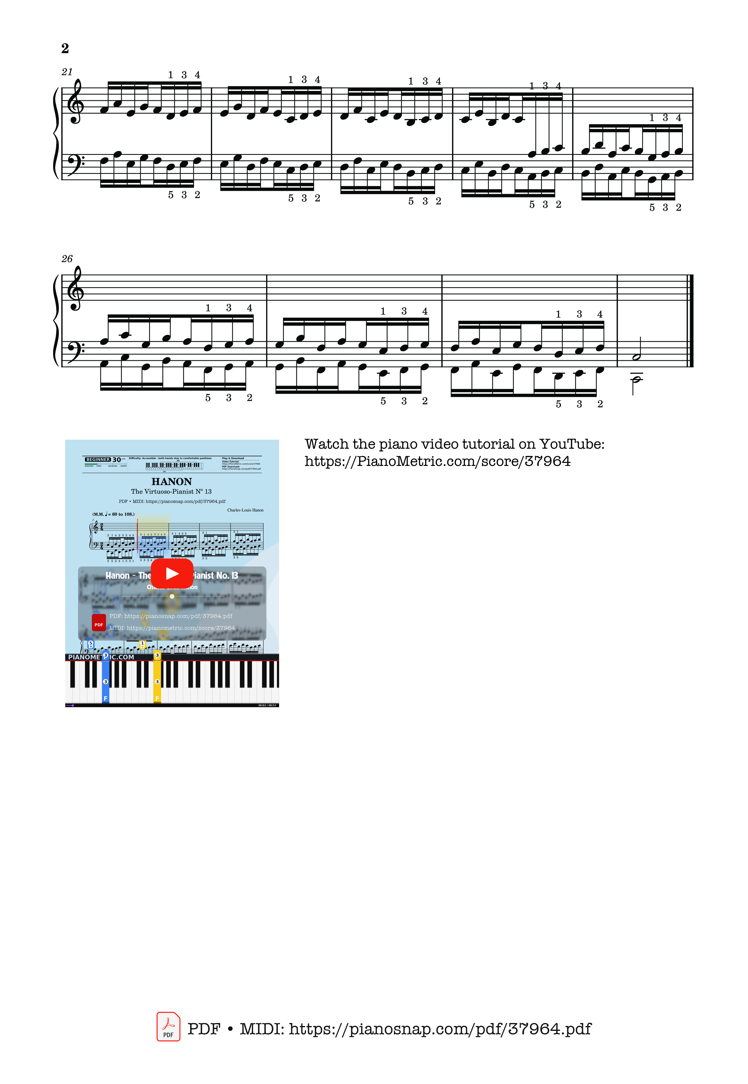 Trang 2 của Sheet nhạc PDF bài hát Hanon - The Virtuoso Pianist No. 13 - Charles-Louis Hanon