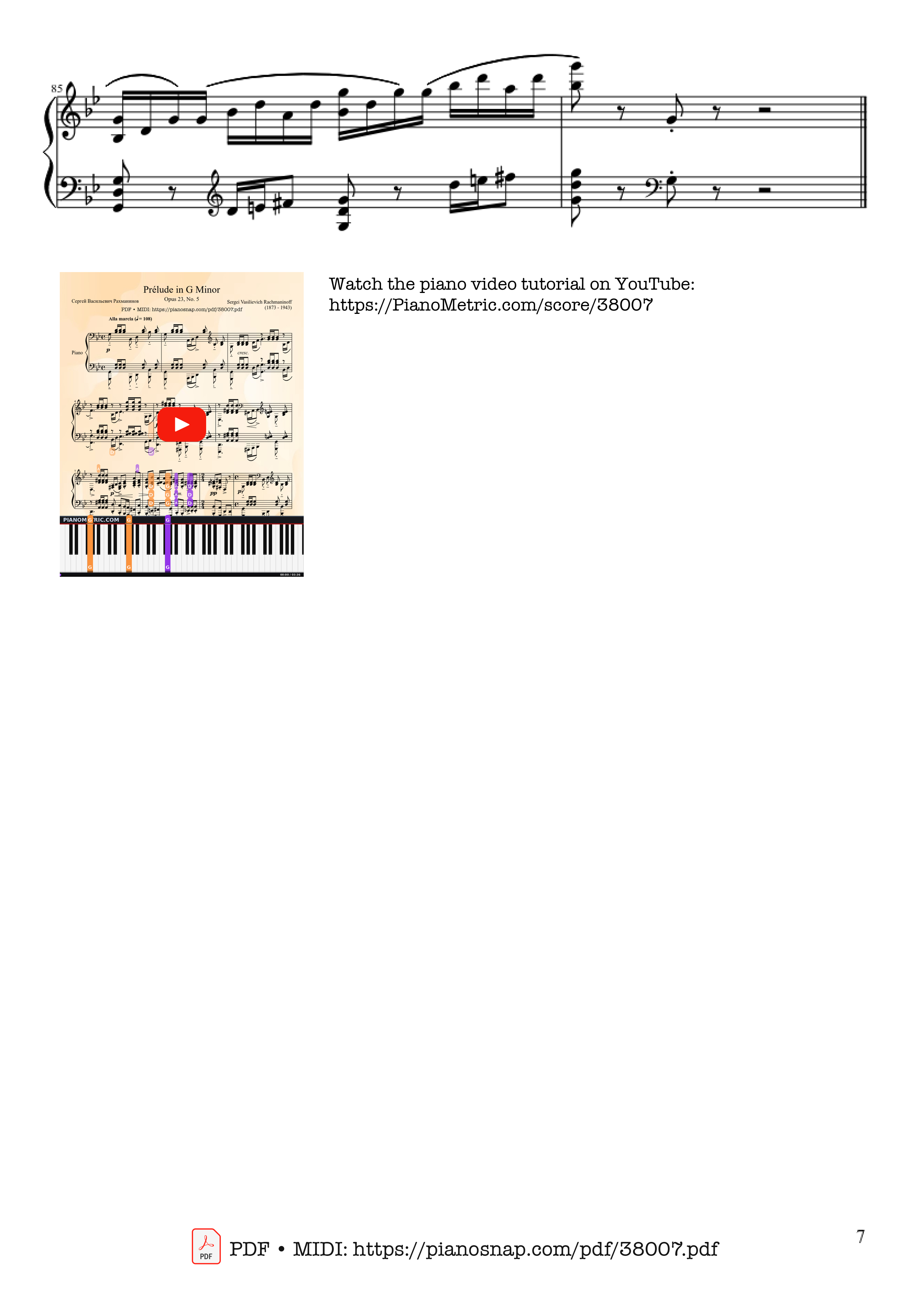 Trang 7 của Sheet nhạc PDF Piano bài hát Prélude Opus 23 No. 5 in G Minor Piano - Sergei Rachmaninoff
