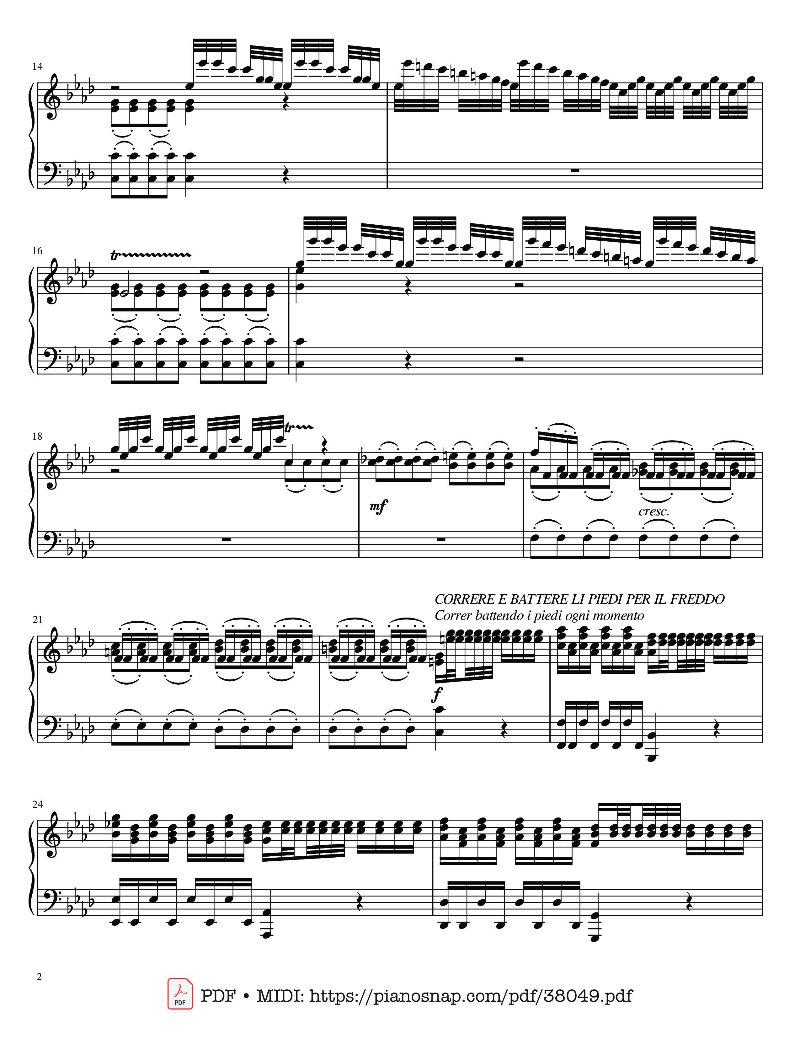 Trang 2 của Sheet nhạc PDF Piano bài hát The Four Seasons - L