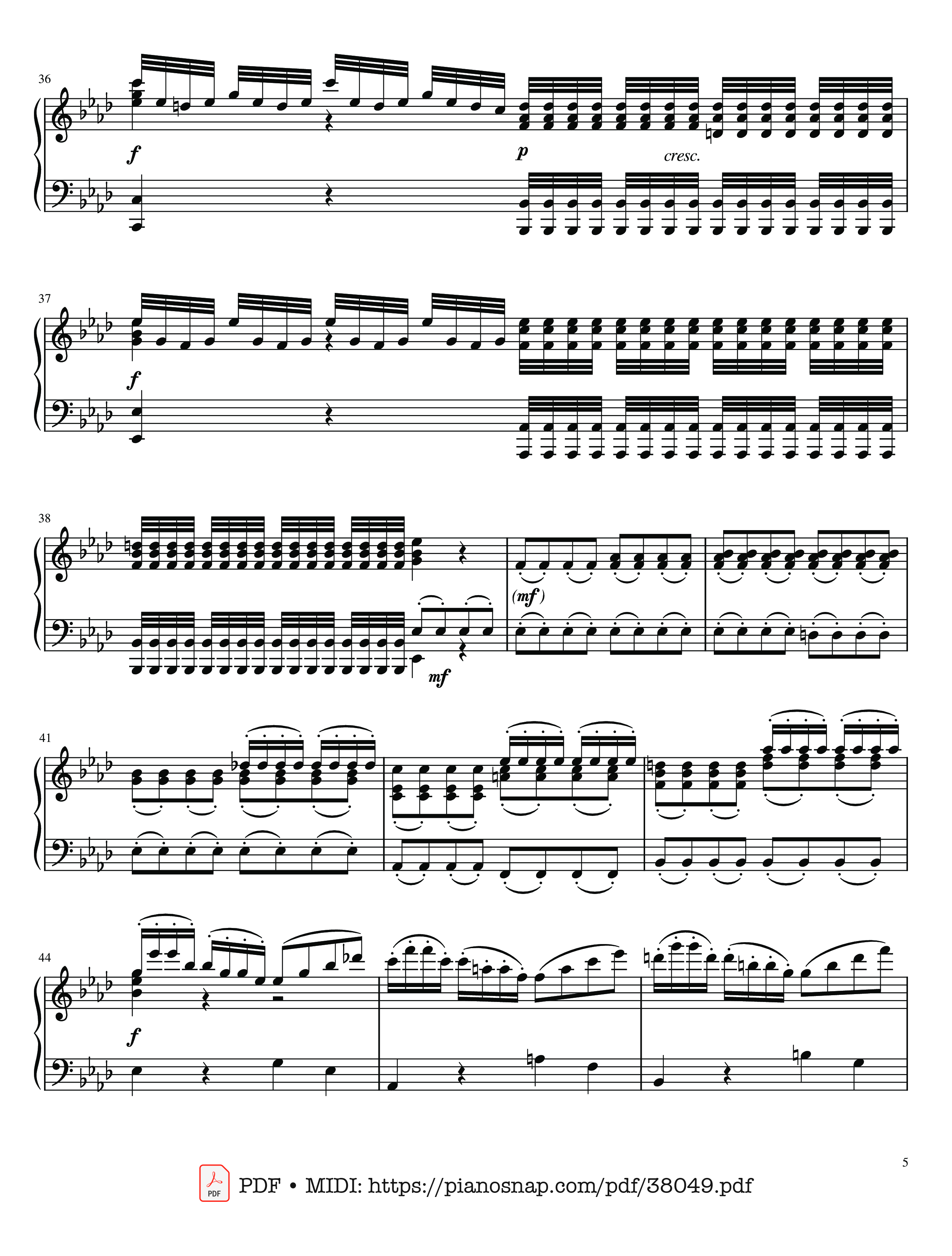 Trang 5 của Sheet nhạc PDF Piano bài hát The Four Seasons - L