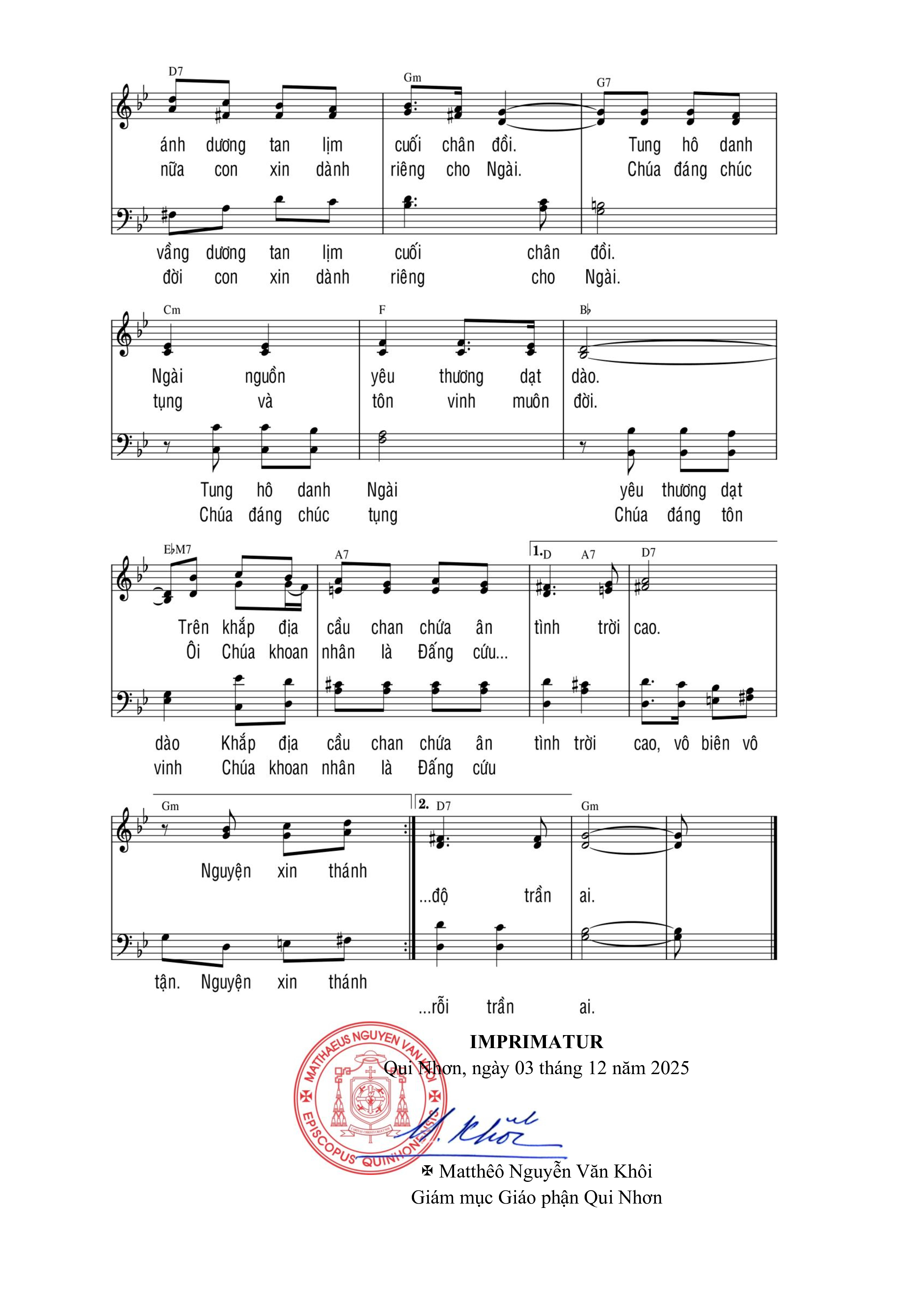 Trang 2 của Sheet nhạc PDF bài hát Ân Tình Ca - Phùng Minh Mẫn