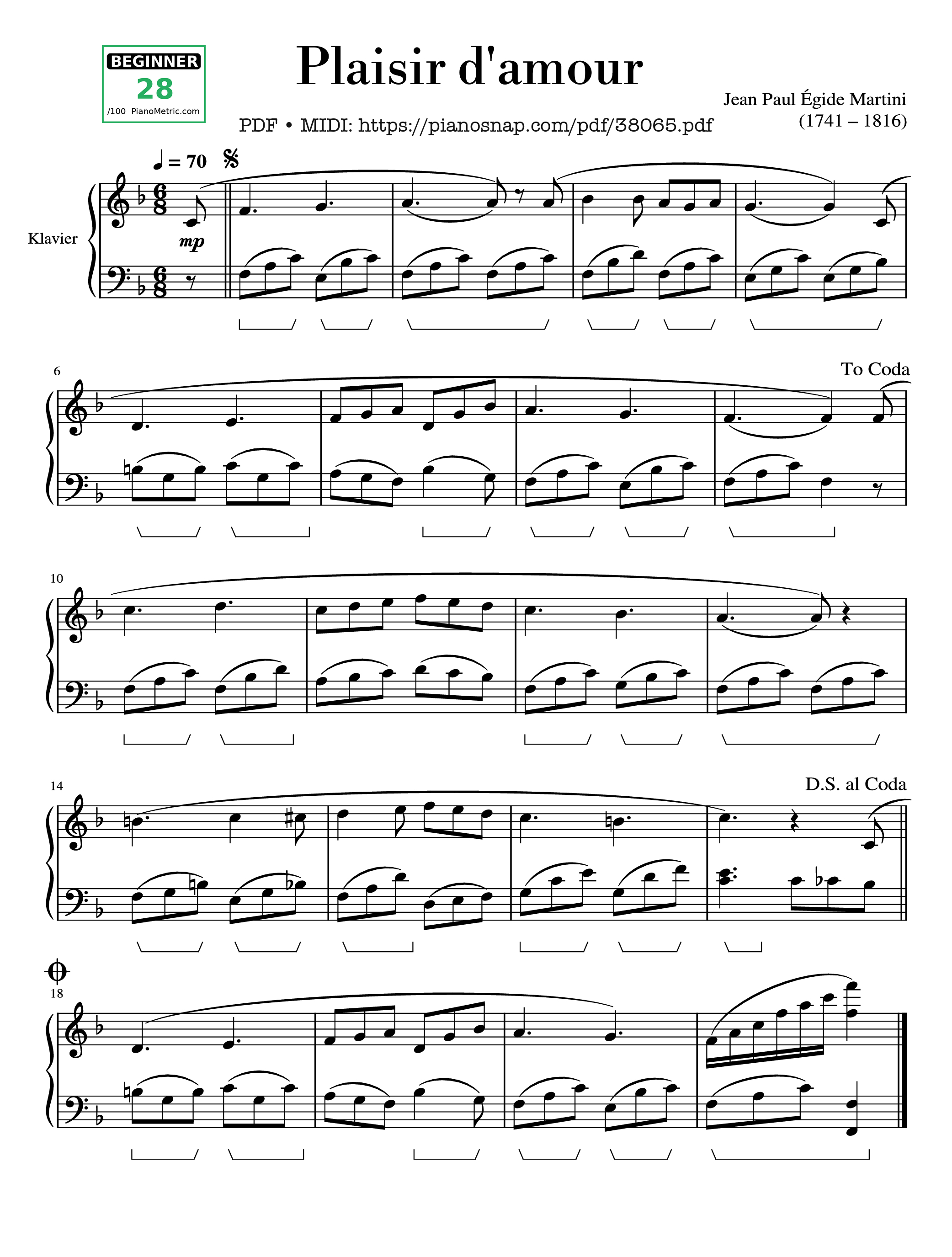 Trang 1 của Sheet nhạc PDF Piano bài hát Plaisir d