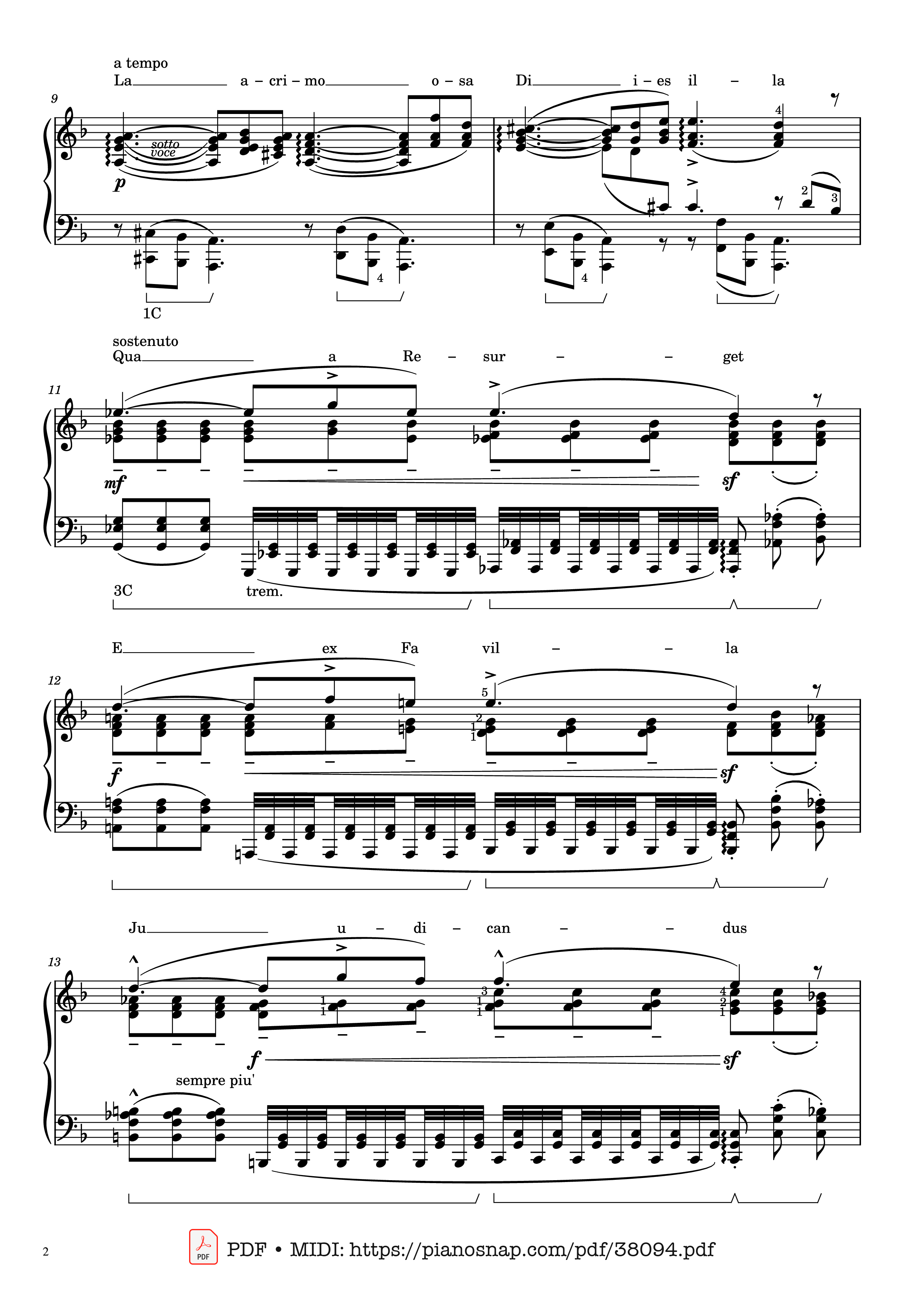 Trang 2 của Sheet nhạc PDF Piano bài hát Mozart Lacrimosa, Piano solo [arr. Liszt] - Wolfgang Amadeus Mozart
