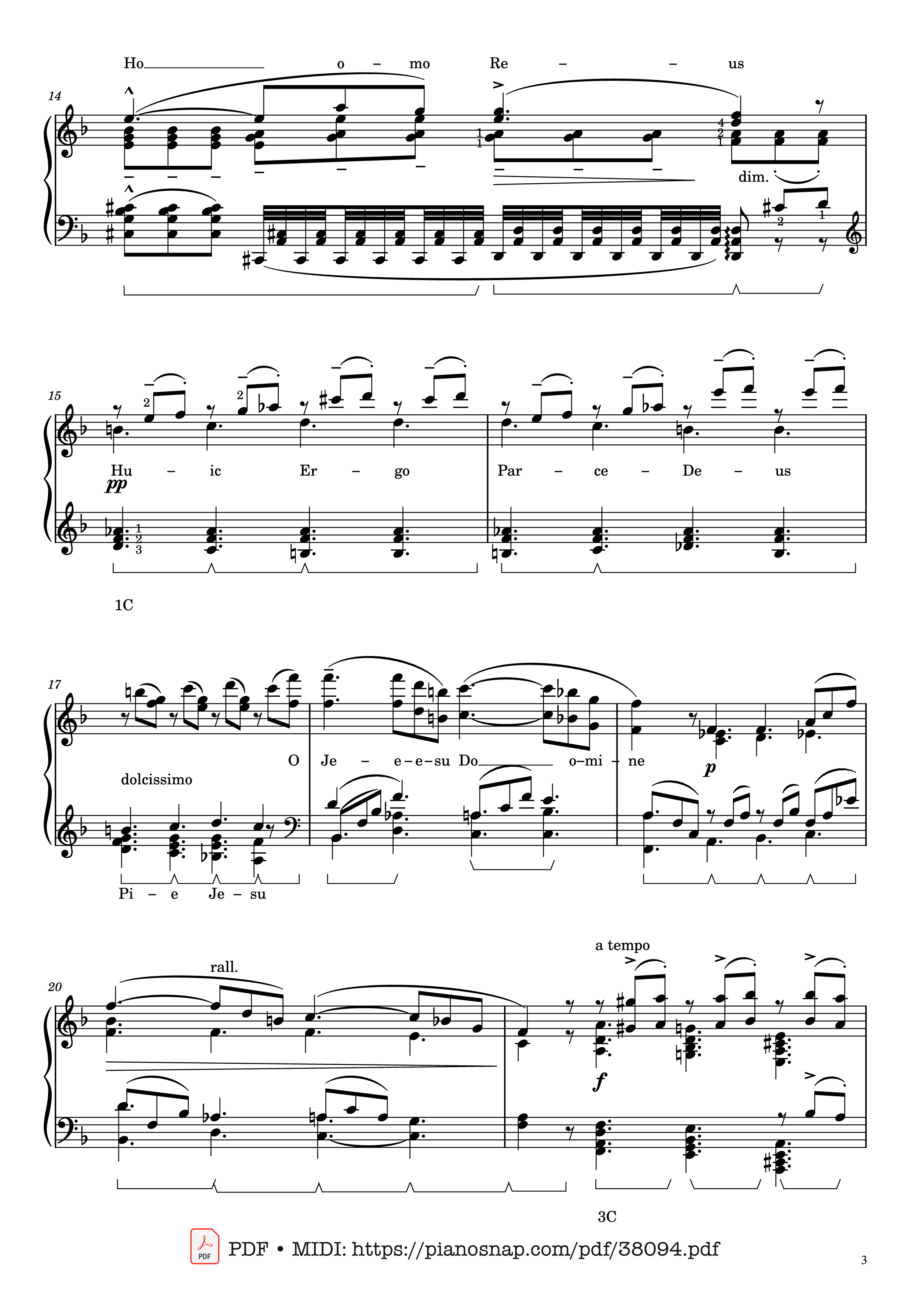 Trang 3 của Sheet nhạc PDF Piano bài hát Mozart Lacrimosa, Piano solo [arr. Liszt] - Wolfgang Amadeus Mozart