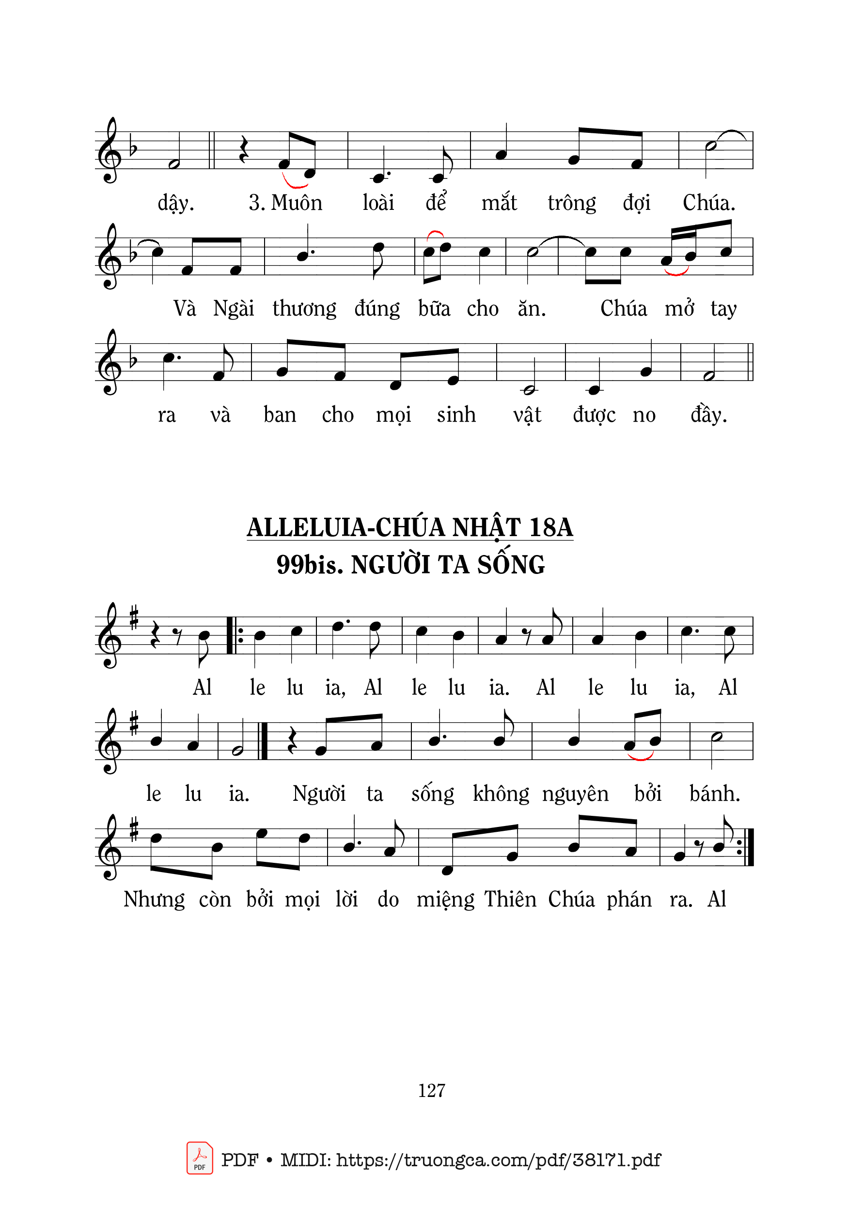 Trang 2 của Sheet nhạc PDF bài hát Thánh Vịnh 144, Chúa Mở Tay Ra 1 - Mi Trầm