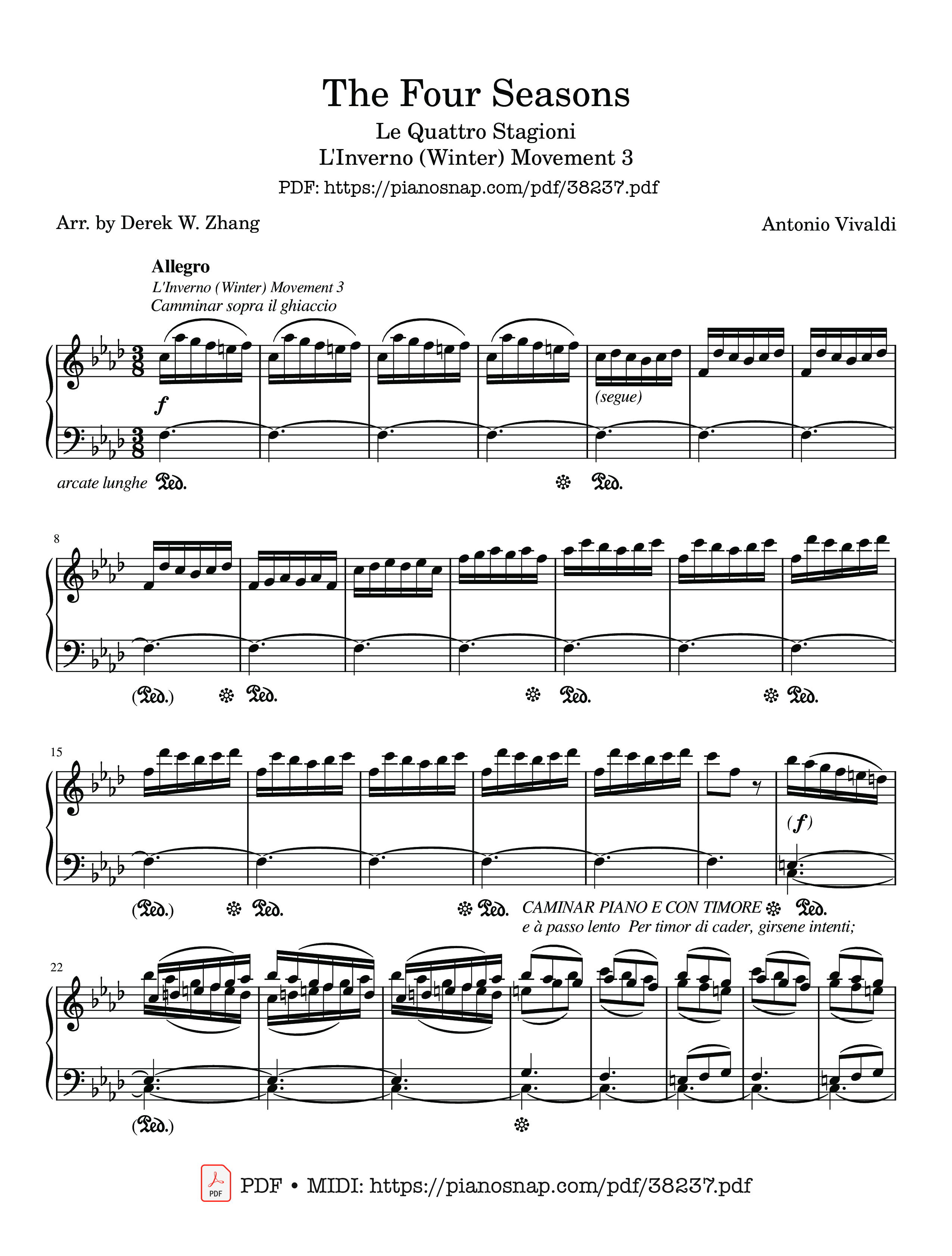 Trang 1 của Sheet nhạc PDF bài hát The Four Seasons - L