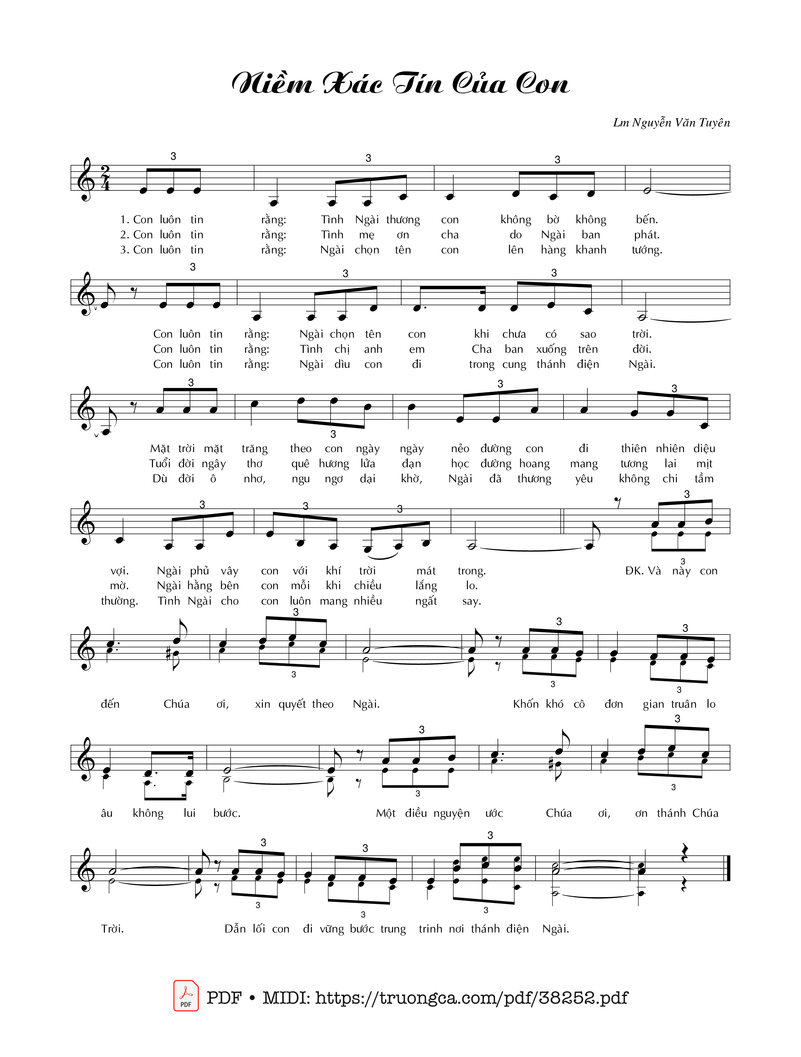 Trang 1 của Sheet nhạc PDF bài hát Niềm Xác Tín Của Con - Nguyễn Văn Tuyên