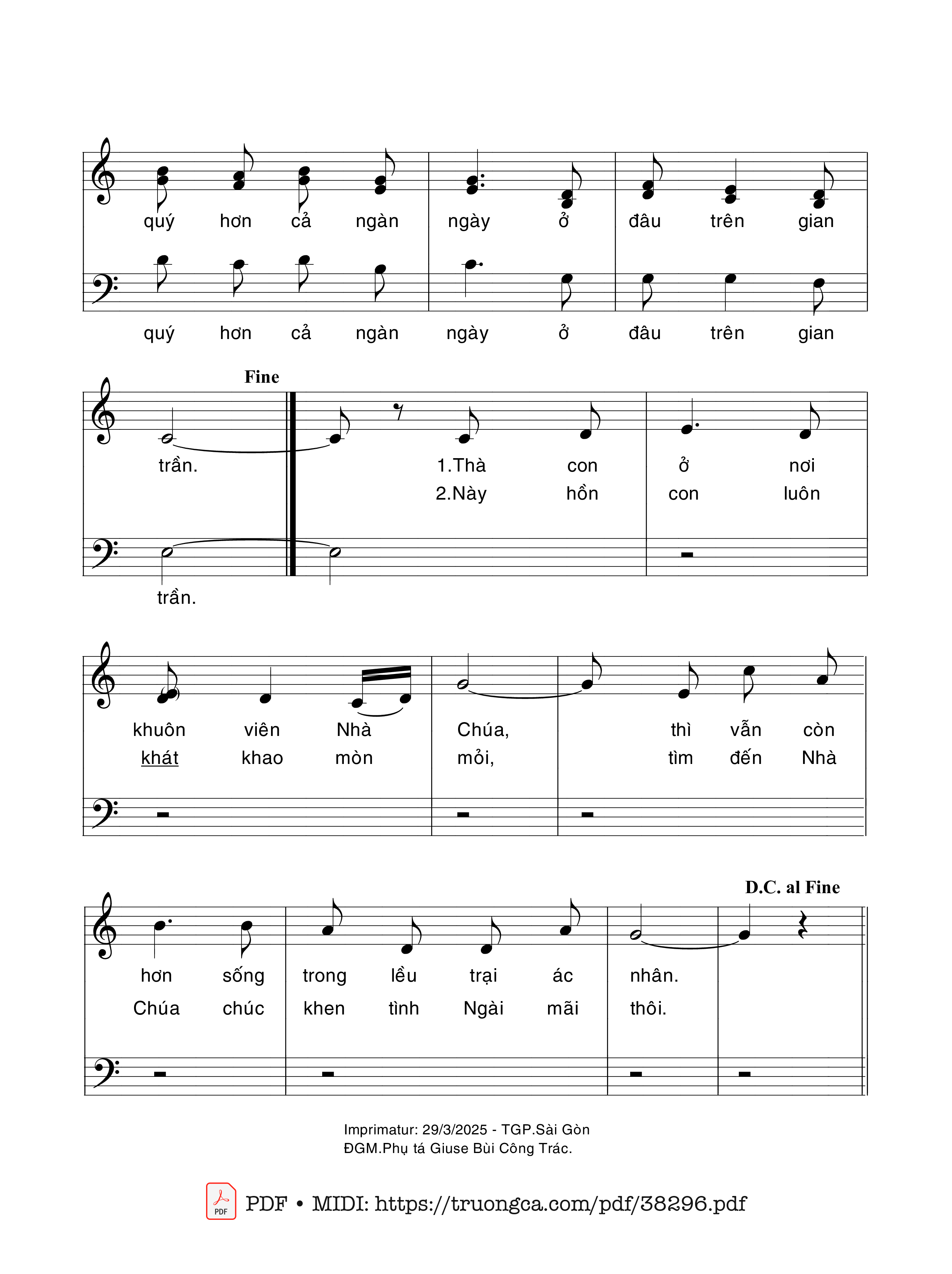 Trang 2 của Sheet nhạc PDF bài hát Thánh Vịnh 83, Ca Nhập Lễ Chúa Nhật 20 Thường Niên - Trịnh Vĩnh Thành