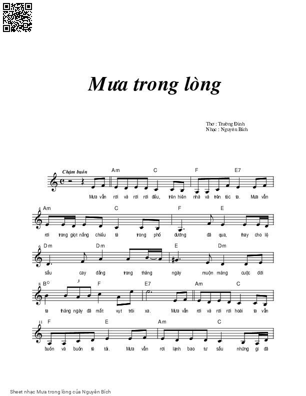 Mưa trong lòng - Nguyên Bích