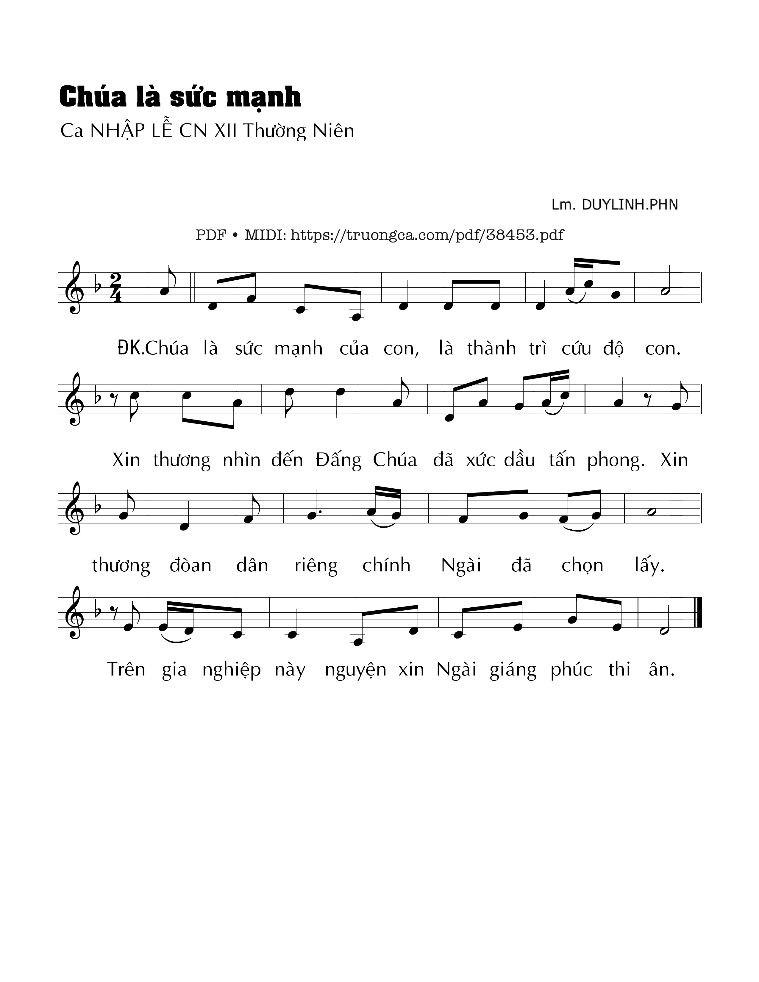 Nhập Lễ Chúa Nhật Thường Niên Chúa là sức mạnh của con, Trang 1