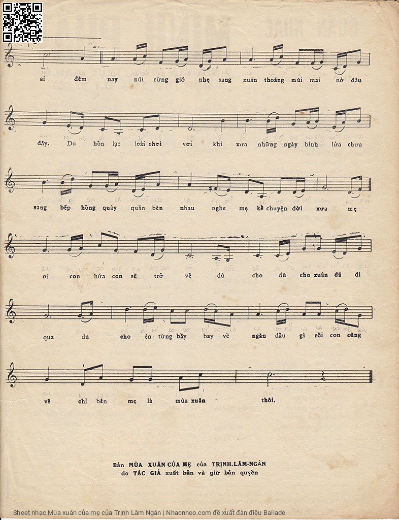 Trang 3 của Sheet nhạc PDF bài hát Mùa xuân của mẹ - Trịnh Lâm Ngân, 1. Mẹ  ơi hoa  cúc hoa mai nở  rồi. Giờ  đây đời  con đang còn lênh  đênh Đèo  cao gió  lộng ngày đêm bạt  ngàn