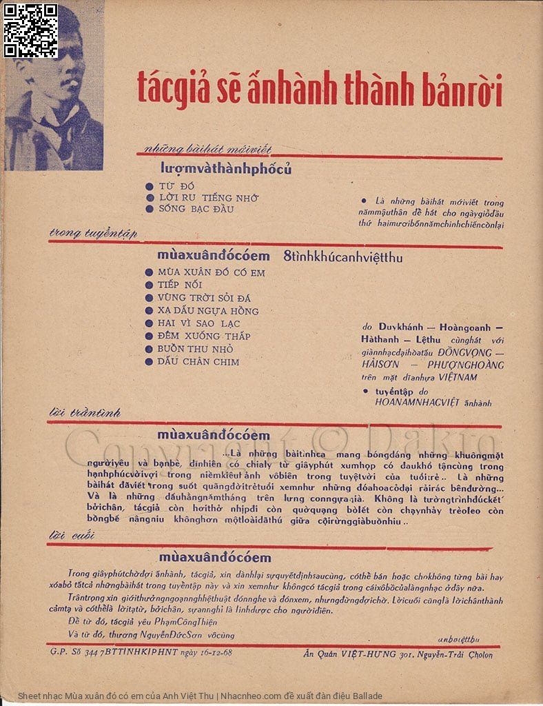 Trang 4 của Sheet nhạc PDF bài hát Mùa xuân đó có em - Anh Việt Thu, Nếu chiều nay lỡ hẹn không  về. Thì xuân năm  nay, xuân sẽ  buồn Sẽ  buồn hơn mấy cội mai  già