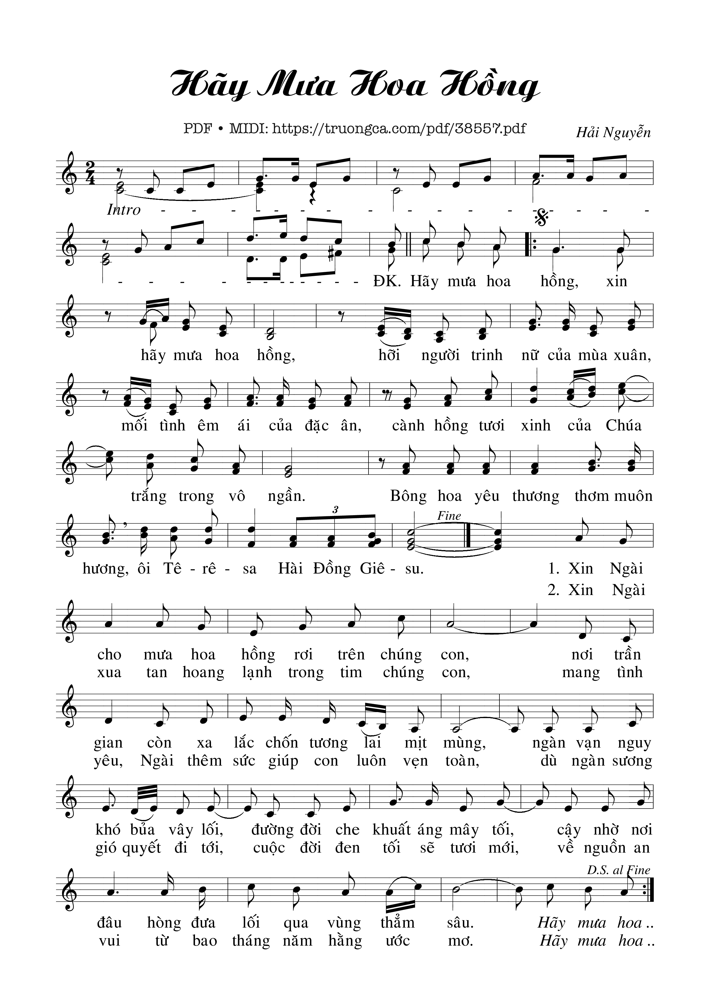 Trang 1 của Sheet nhạc PDF bài hát Hãy Mưa Hoa Hồng - Hải Nguyễn