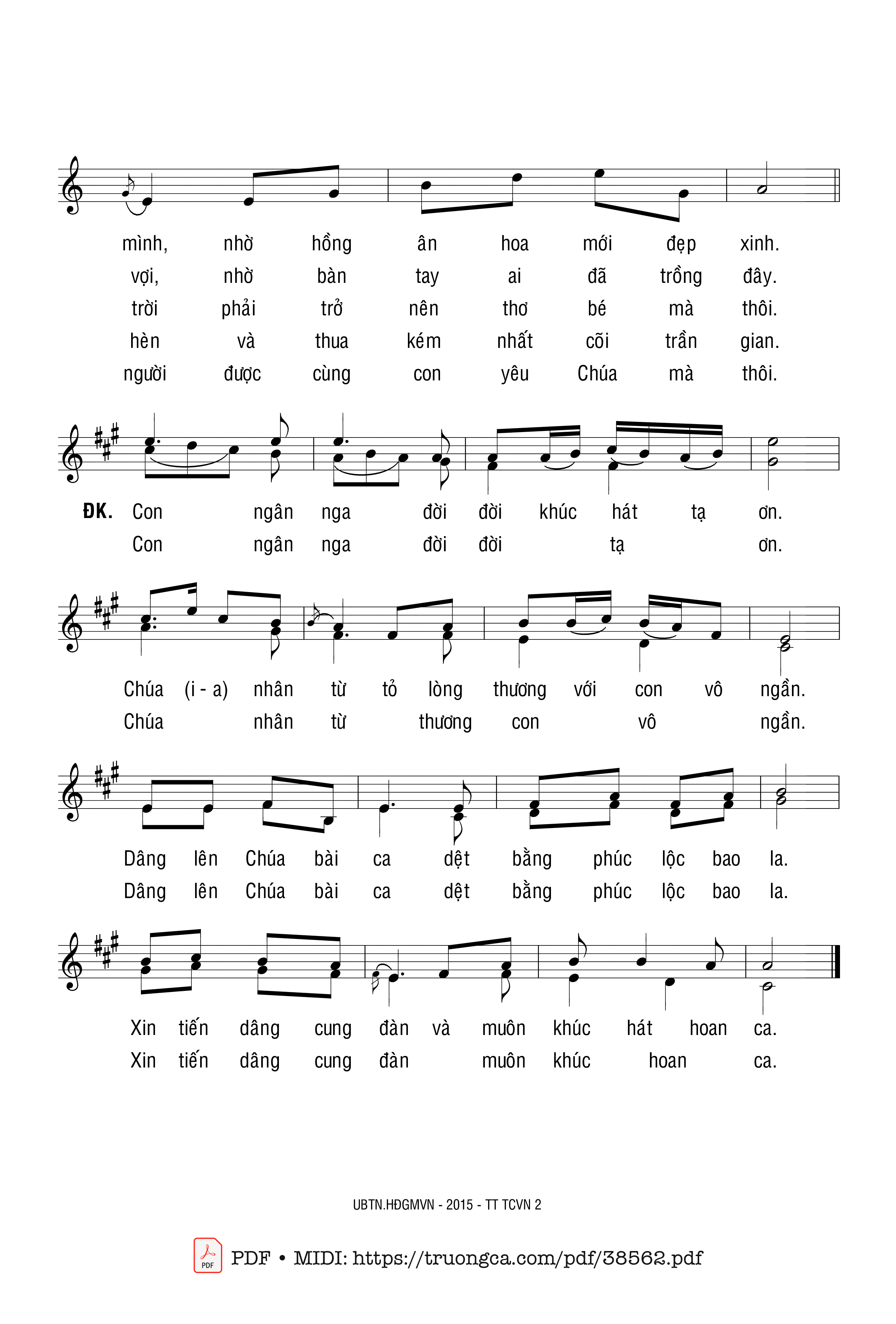Trang 2 của Sheet nhạc PDF bài hát Khúc Hát Một Loài Hoa - Ân Đức
