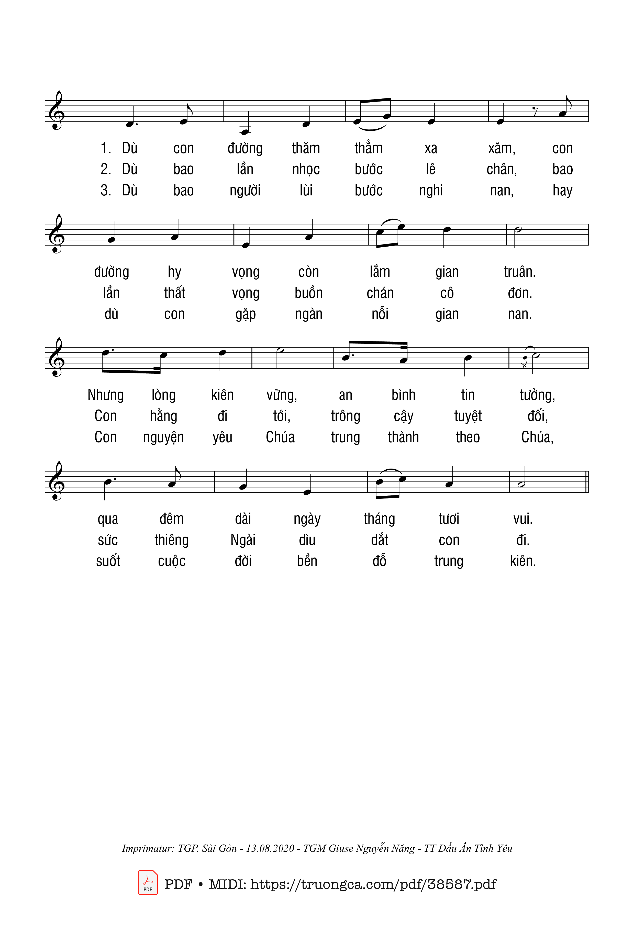 Trang 2 của Sheet nhạc PDF bài hát Kiên Trì Theo Chúa - Ân Đức