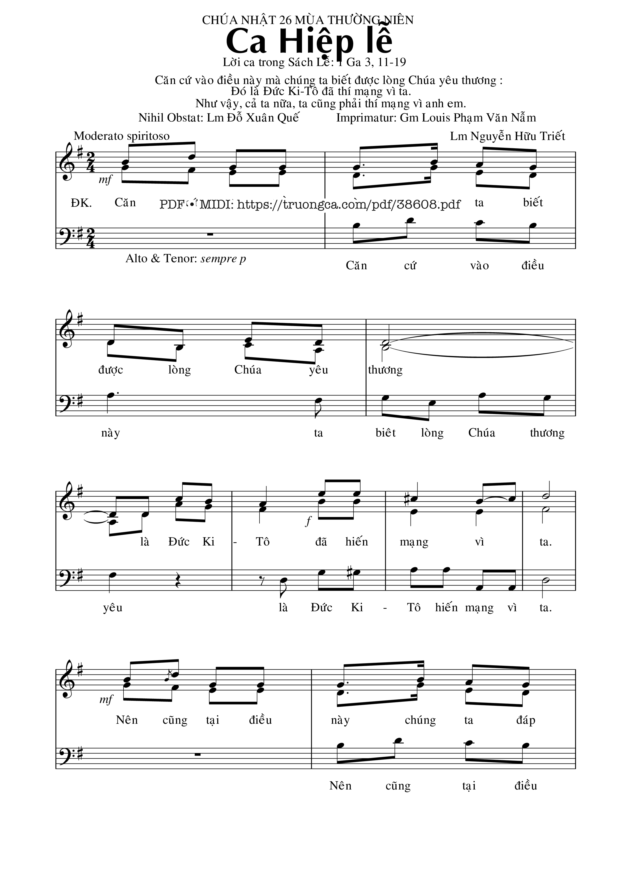 Trang 1 của Sheet nhạc PDF bài hát Ca Hiệp Lễ Chúa Nhật 26 Thường Niên - Nguyễn Hữu Triết